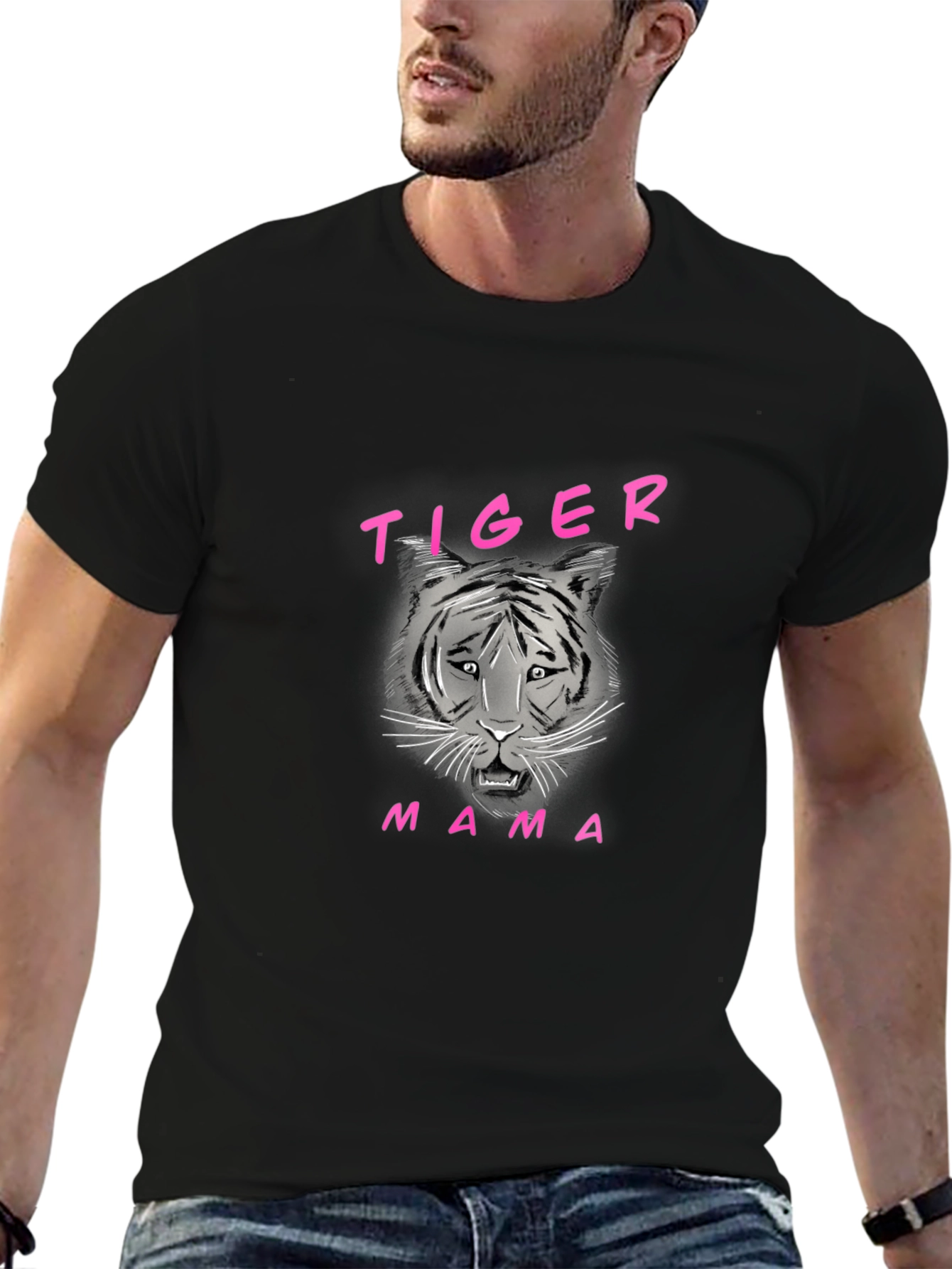 Black Tiger Mama Black Graphic Tee view 6