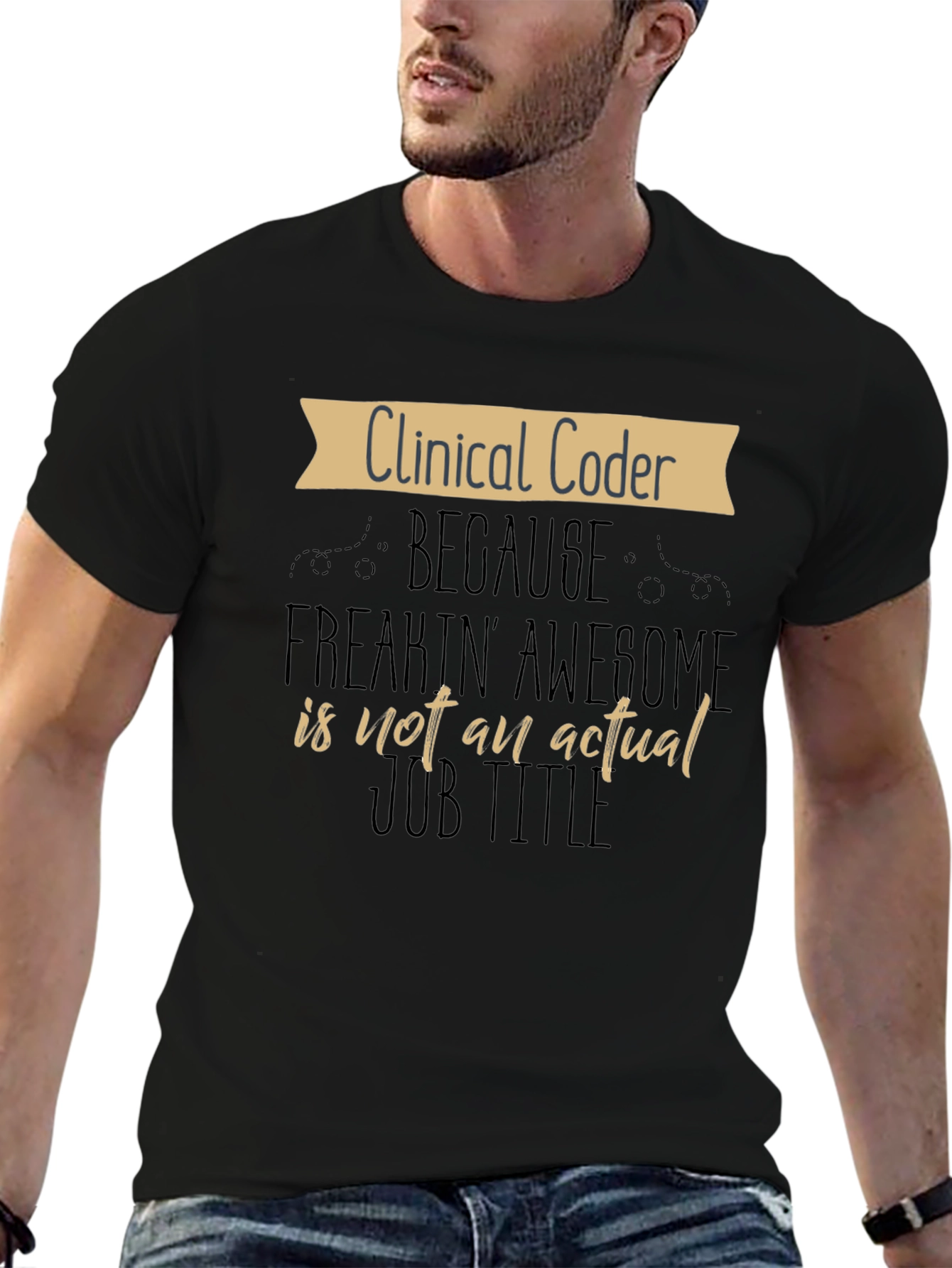 Black Clinical Coder Graphic T-Shirt view 6