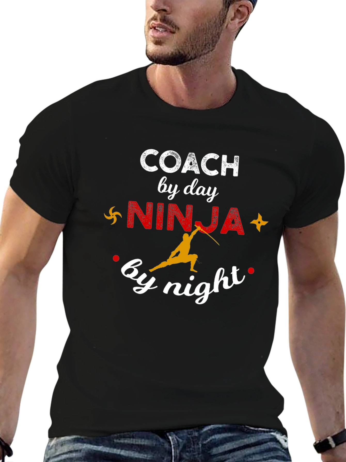 Black Coach By Day Ninja By Night T-Shirt view 6