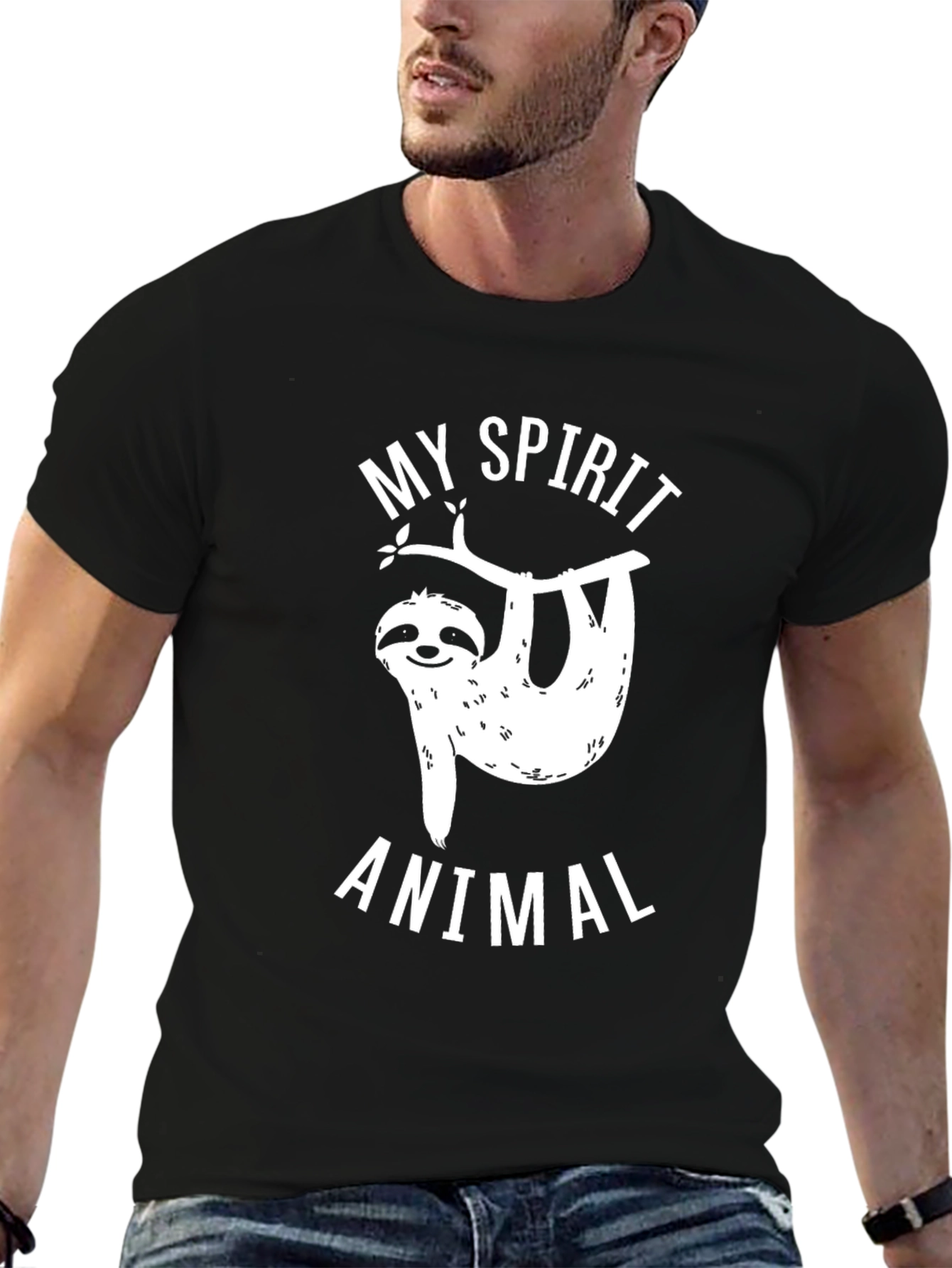 Black My Spirit Animal Sloth Graphic Tee - Unisex view 6