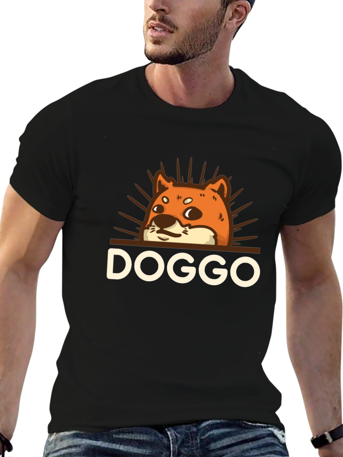 Black Doggo Graphic Tee - Trendy Unisex Shirt view 6