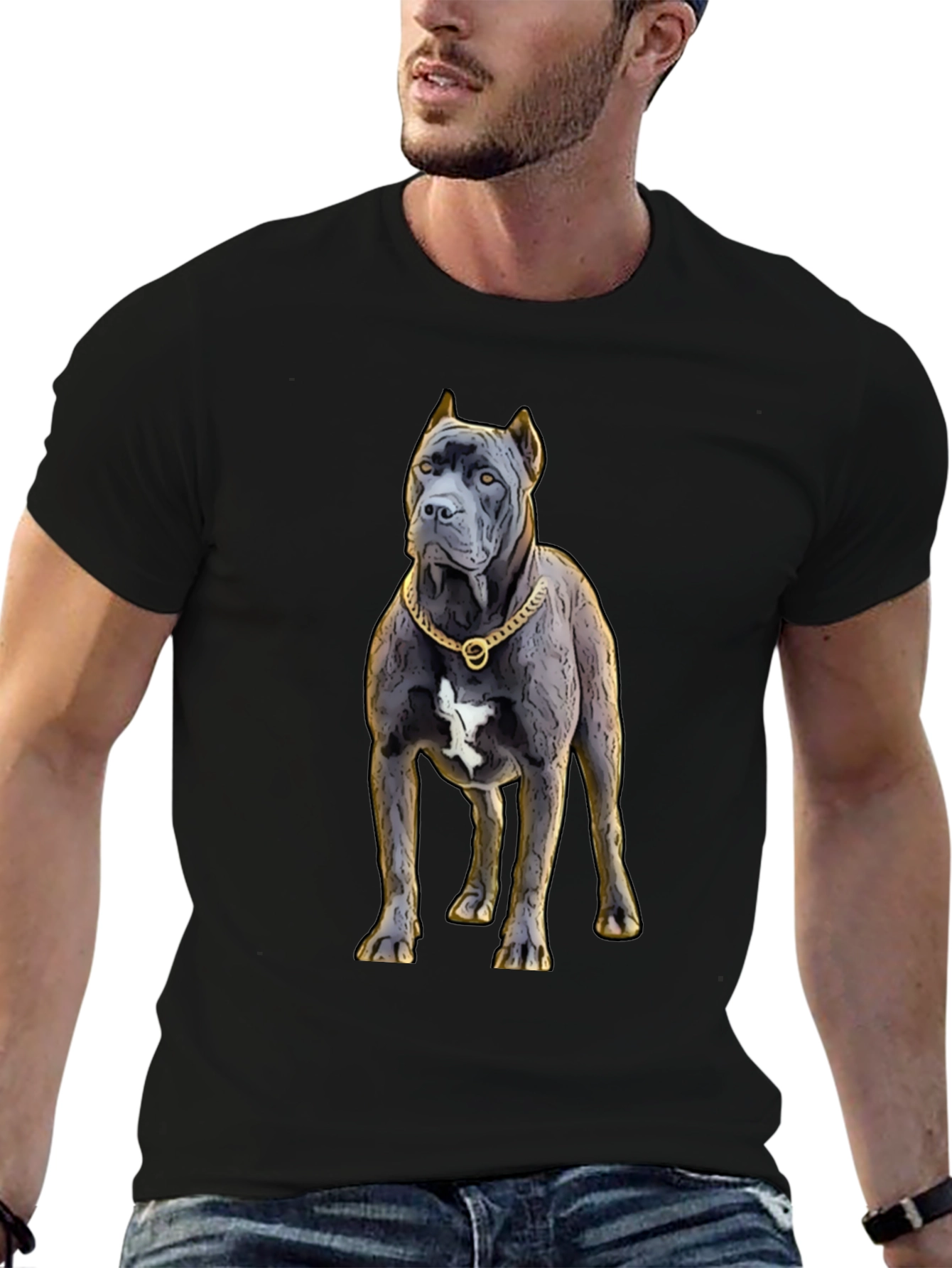 Black Cane Corso Dog Graphic T-Shirt view 6