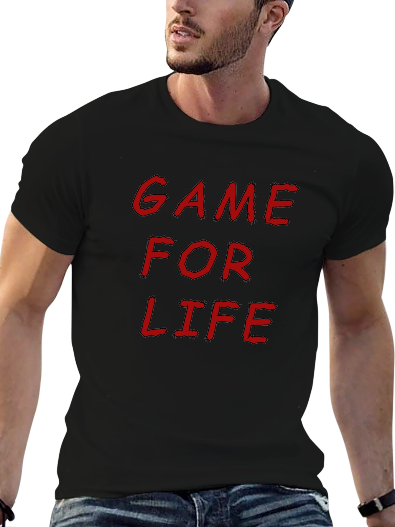 Black Game For Life Graphic Tee view 6