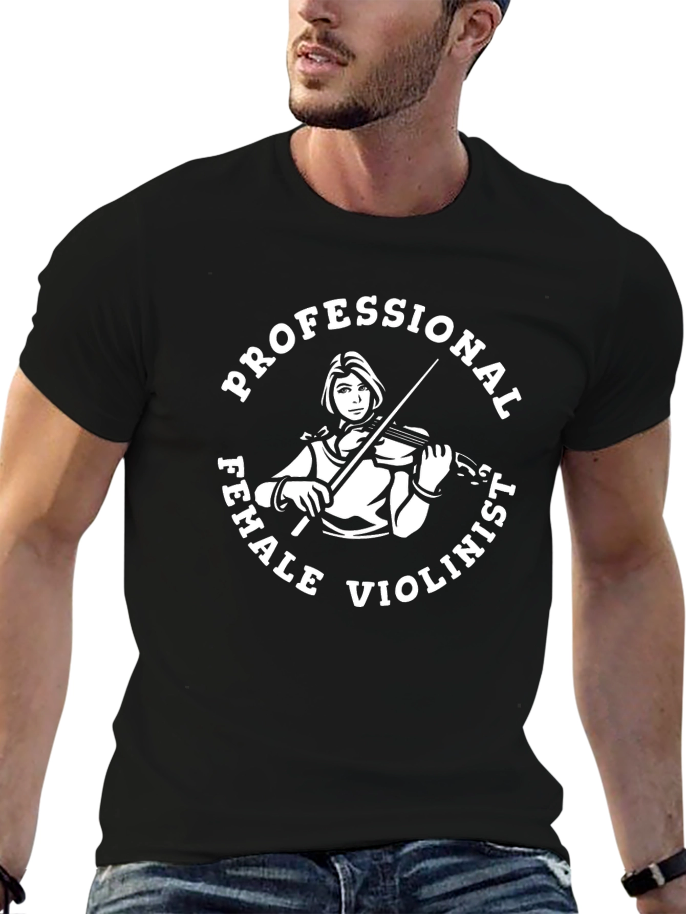 Black Professional Female Violinist Black T-Shirt view 6