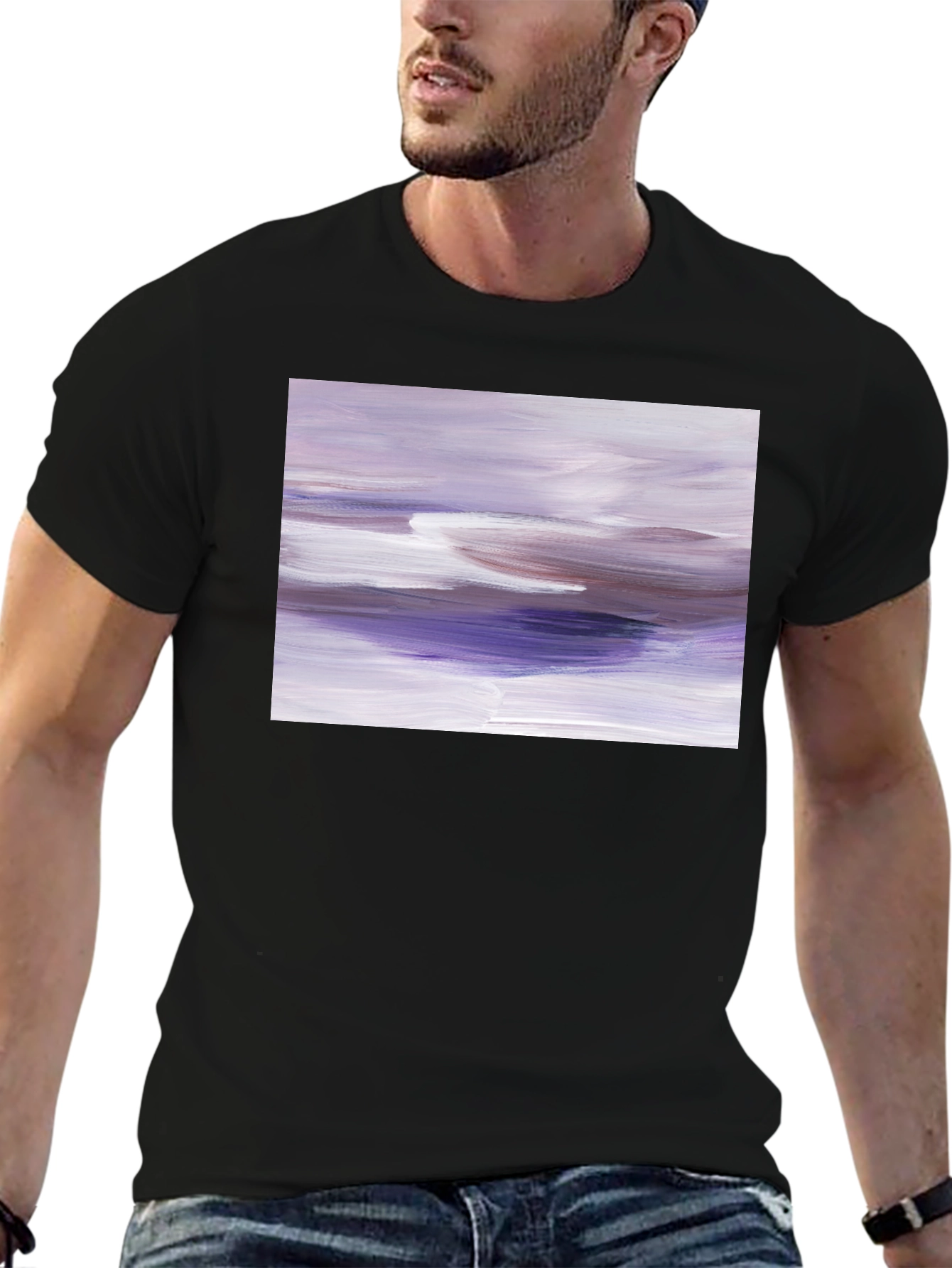 Black Abstract Art Graphic Tee - Modern Comfort view 6