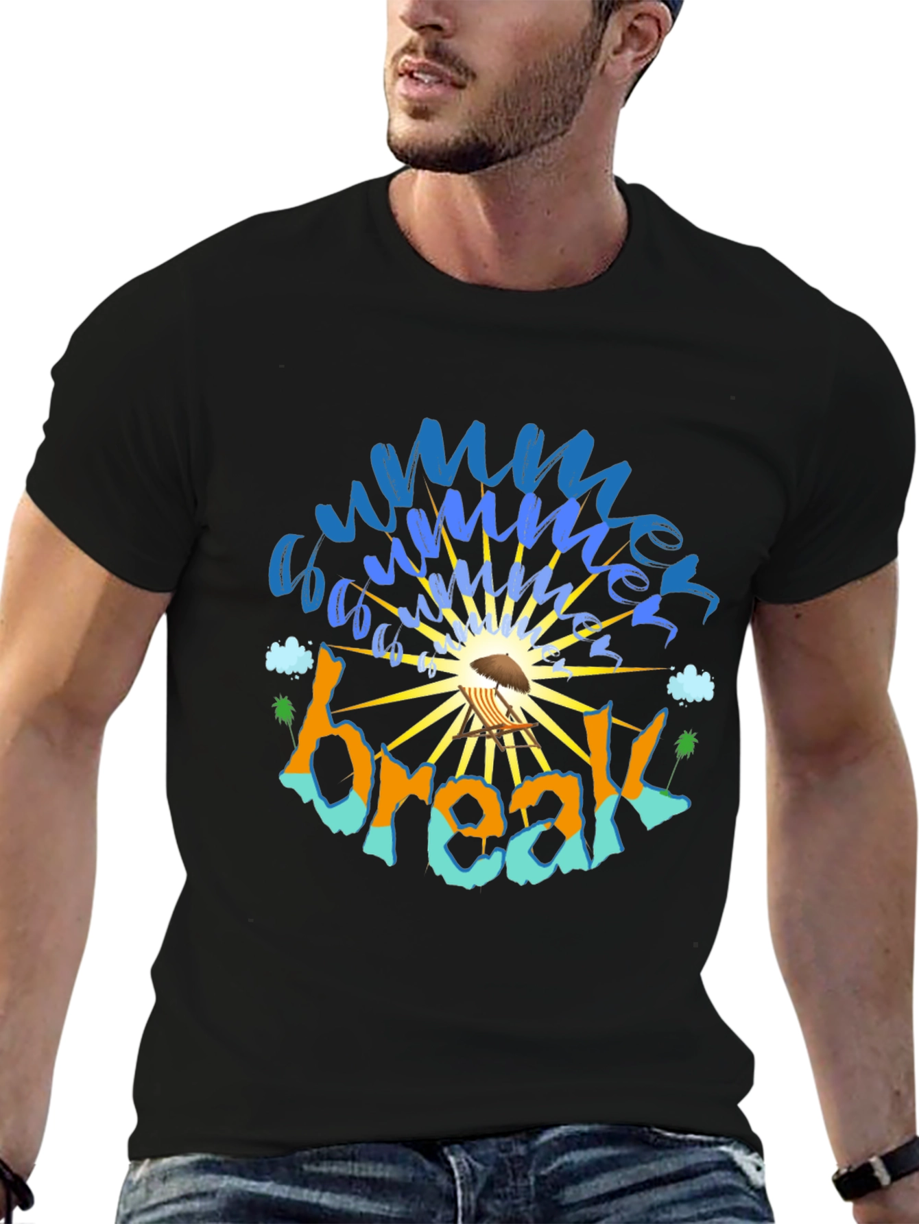 Black Summer Break Graphic Tee view 6