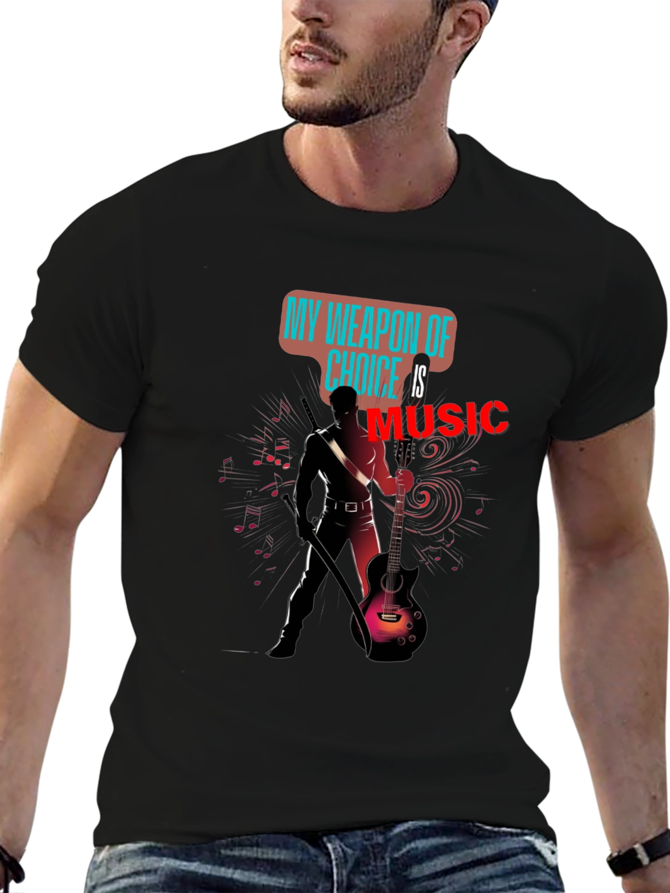 Black Music is My Weapon T-Shirt view 6