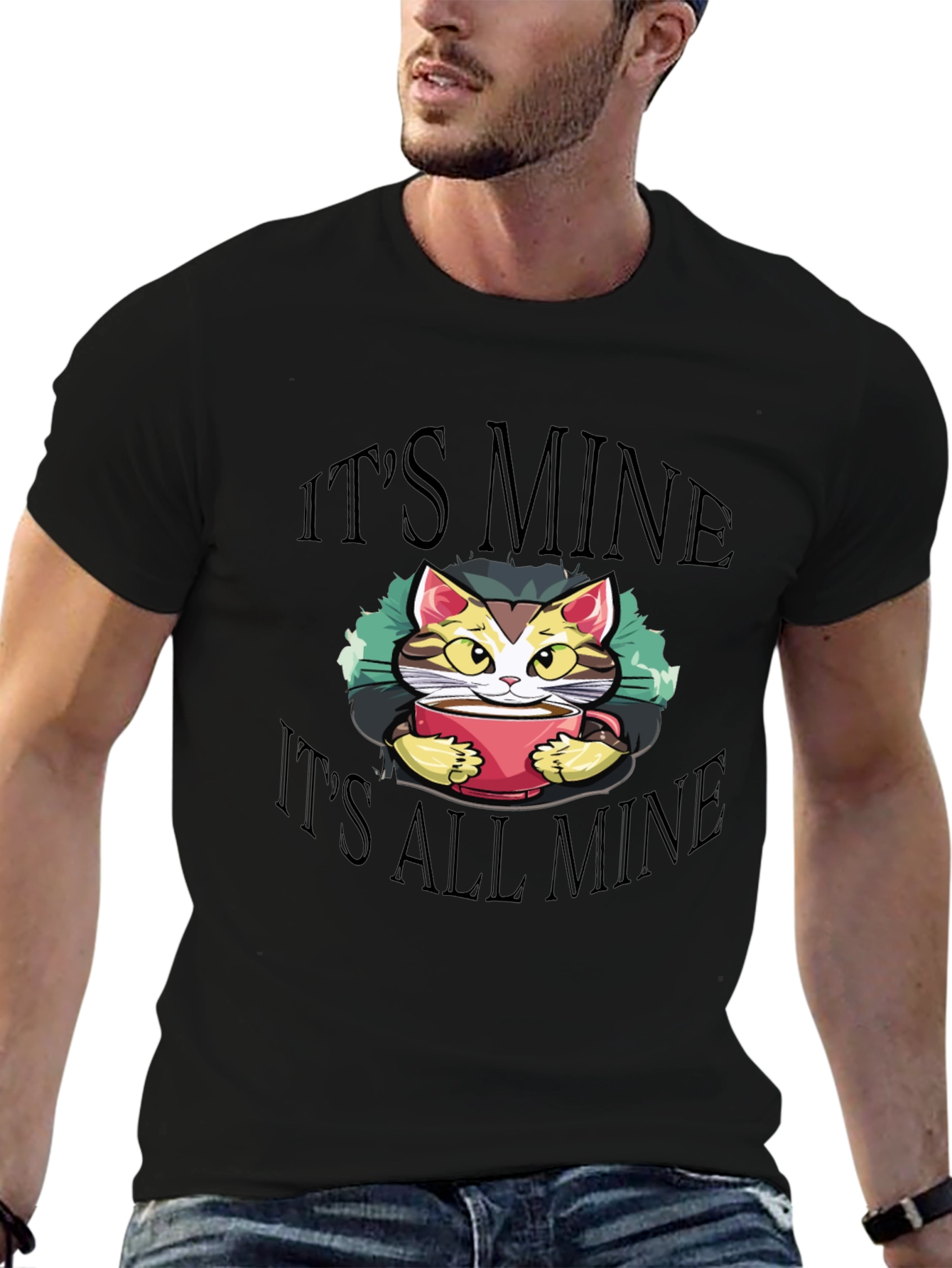Black It's Mine T-Shirt - Cat Lover Tee view 6