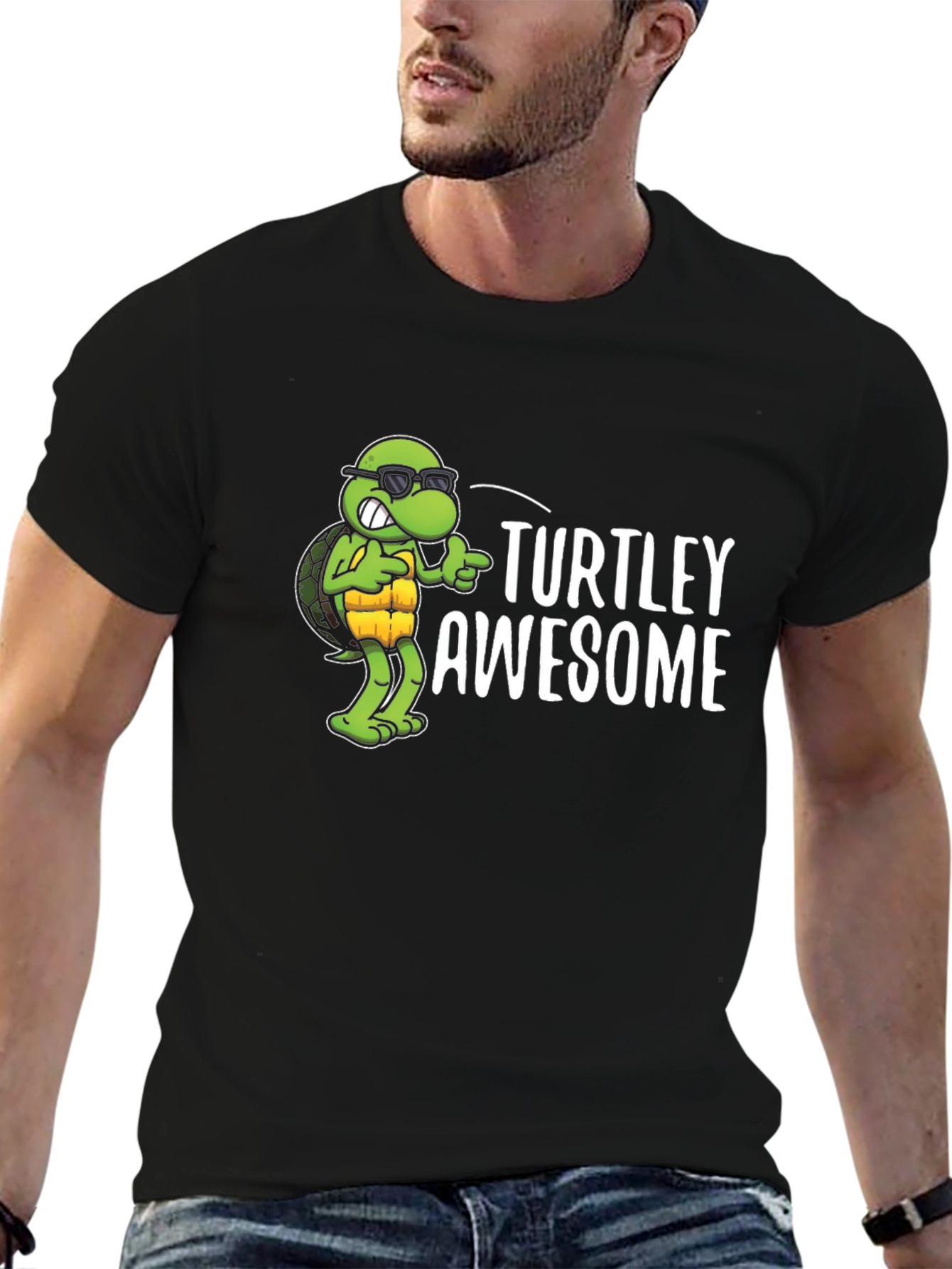 Black Turtley Awesome Black Graphic Tee view 6