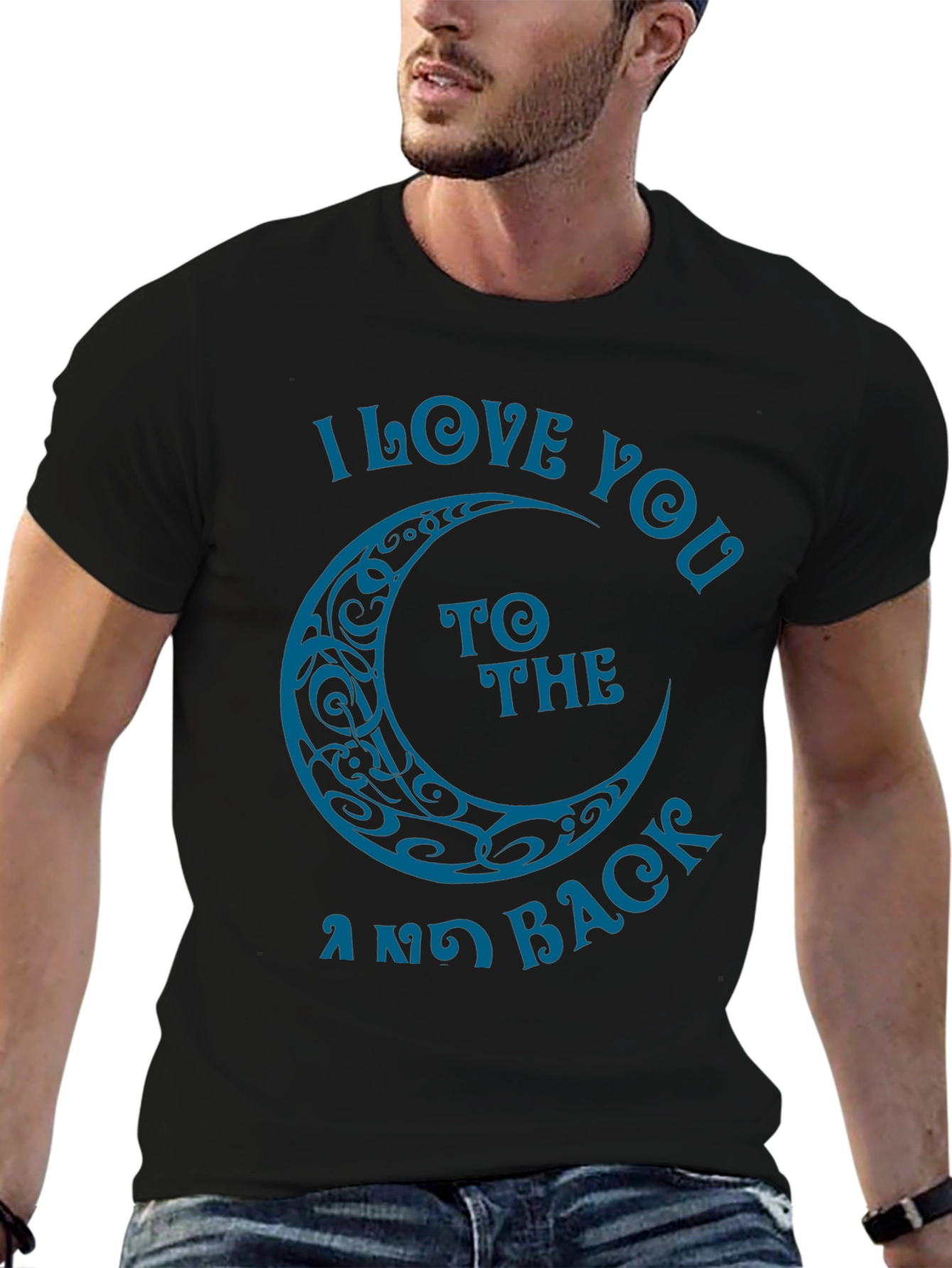 Black I Love You to the Moon and Back Graphic Tee view 6
