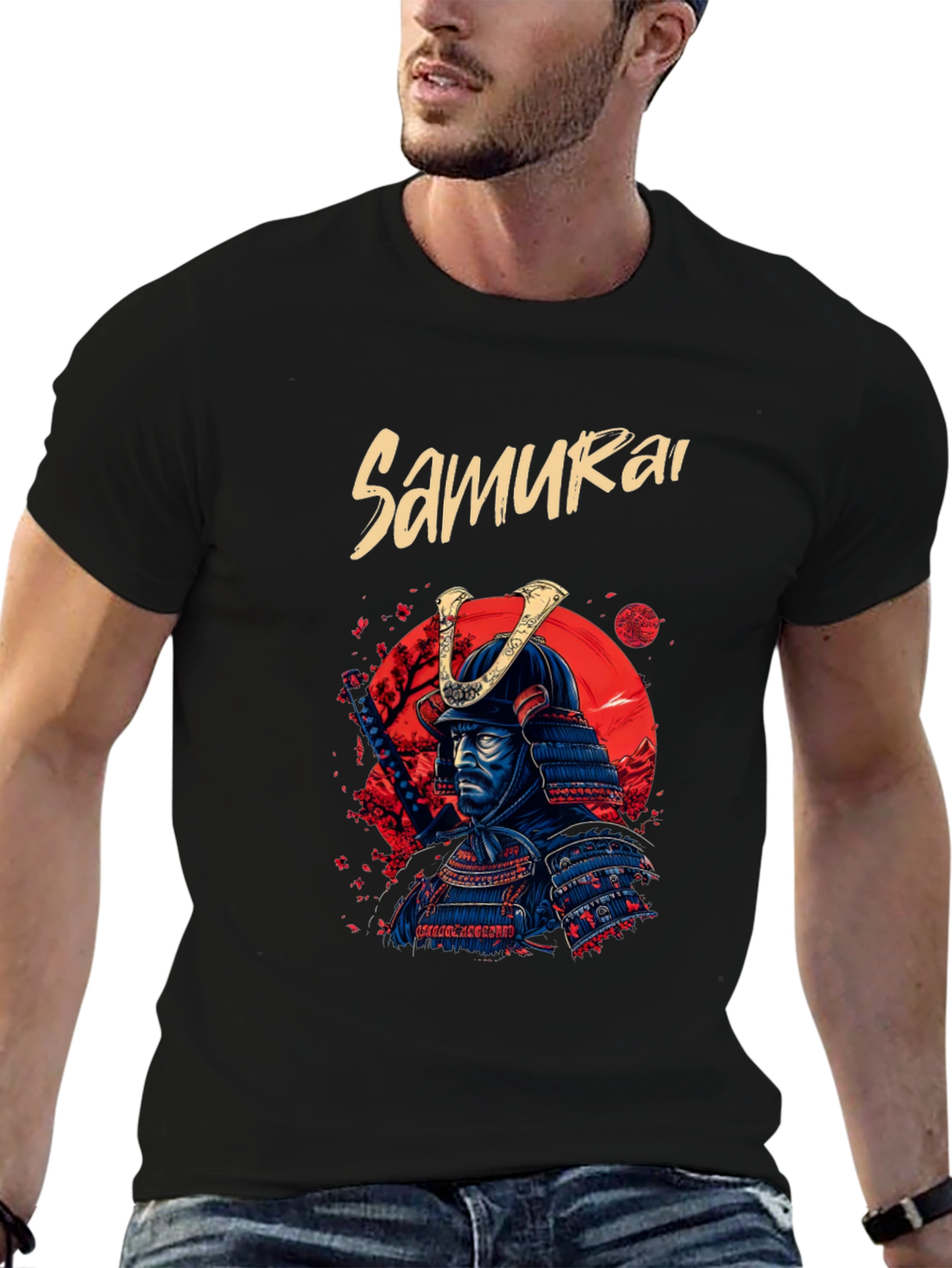 Black Samurai Warrior T-Shirt - Cool Graphic Tee view 6