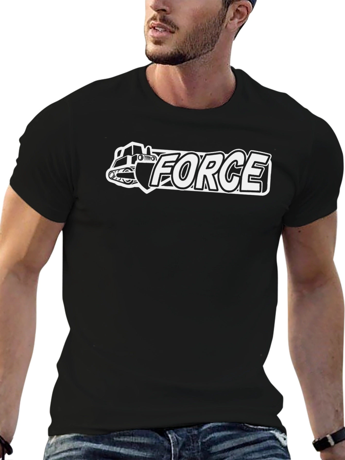 Black Force T-Shirt - Bulldozer Graphic Tee view 6