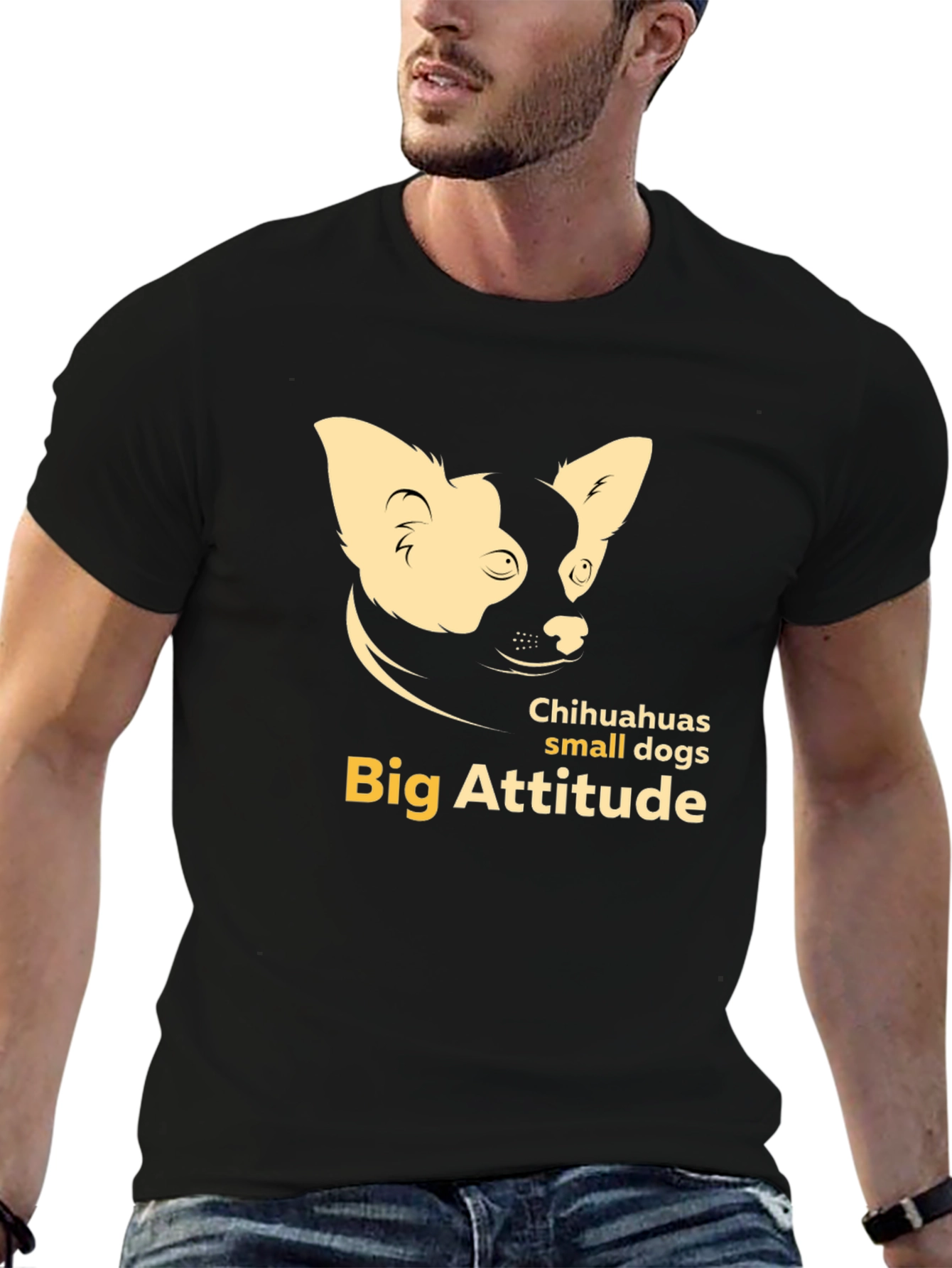 Black Chihuahua "Big Attitude" Graphic Tee view 6