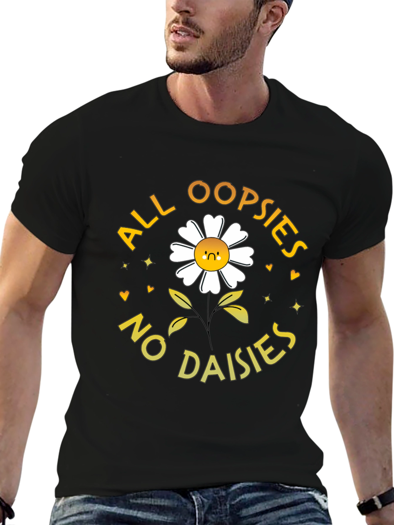 Black All Oopsies No Daisies Graphic T-Shirt view 6