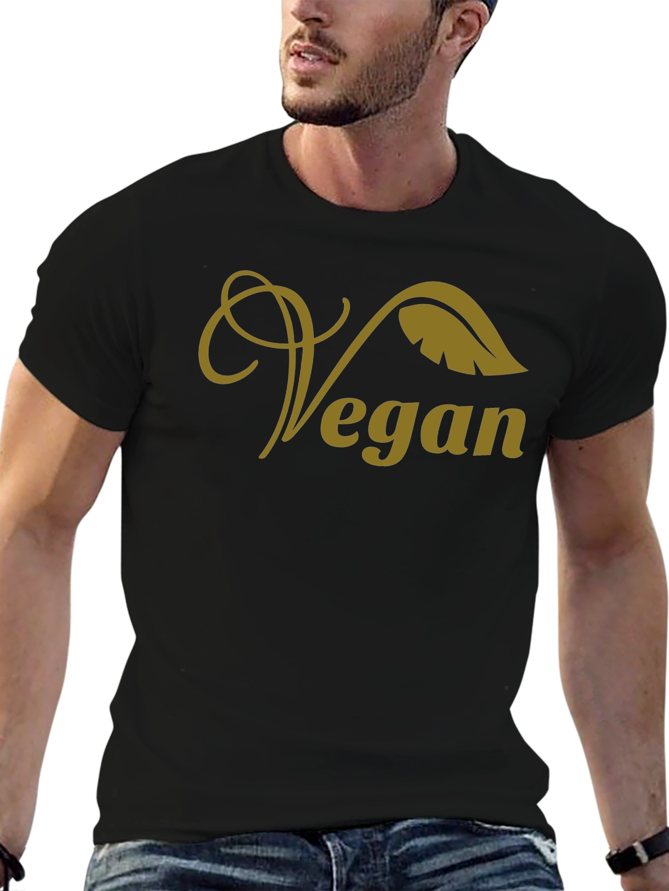 Black Vegan T-Shirt - Stylish Plant-Based Fashion view 6