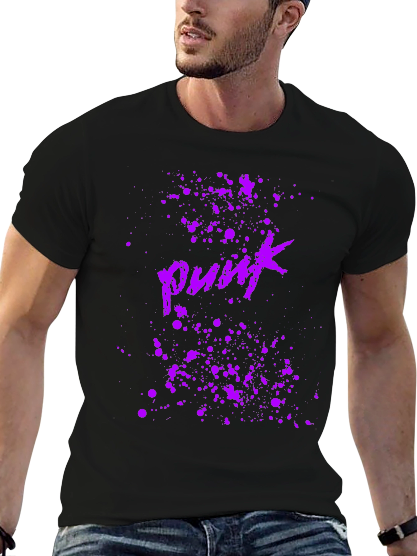 Black Punk Splatter Graphic Tee view 6