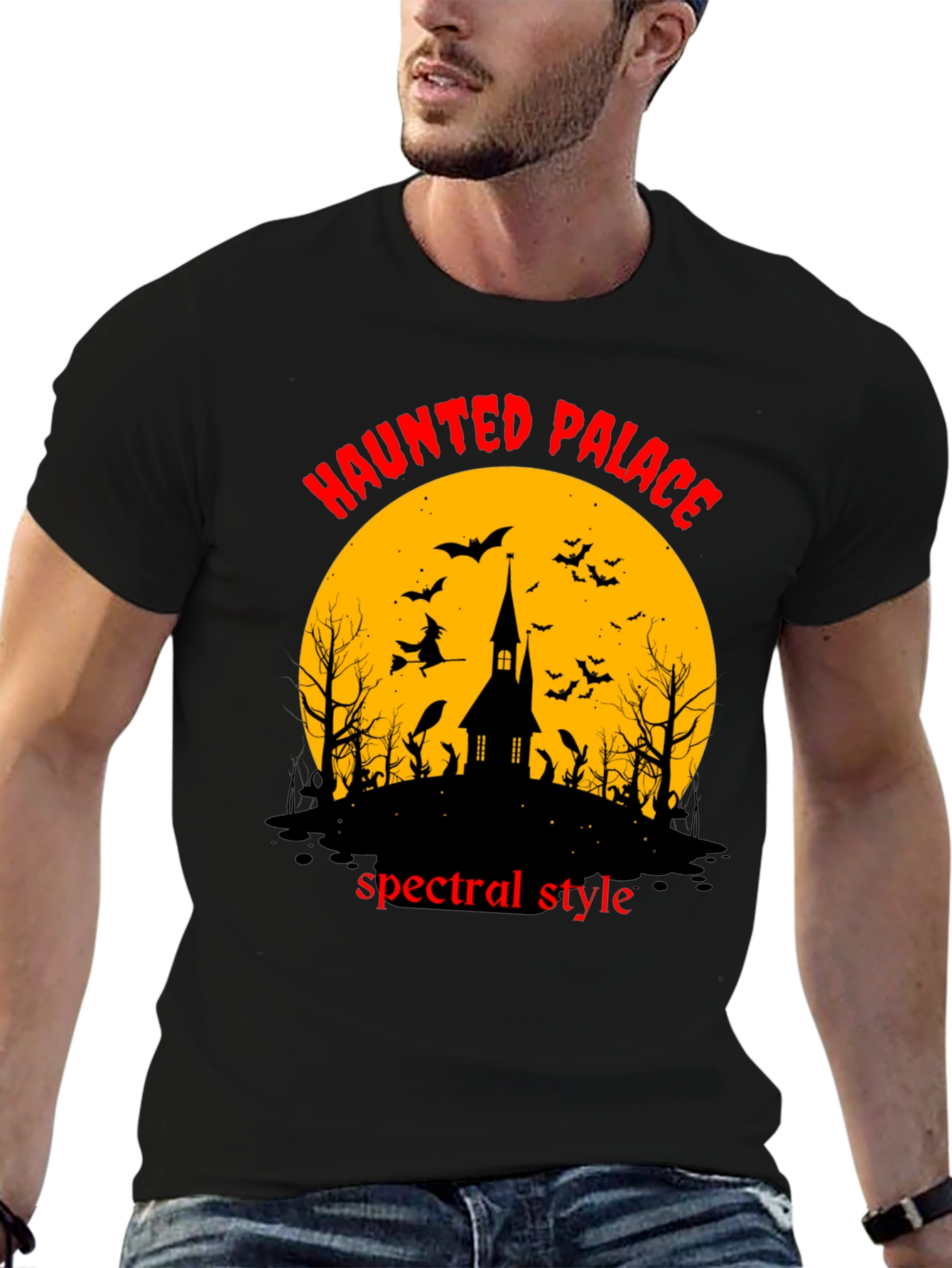 Black Haunted Palace Spectral Style Black T-Shirt view 6