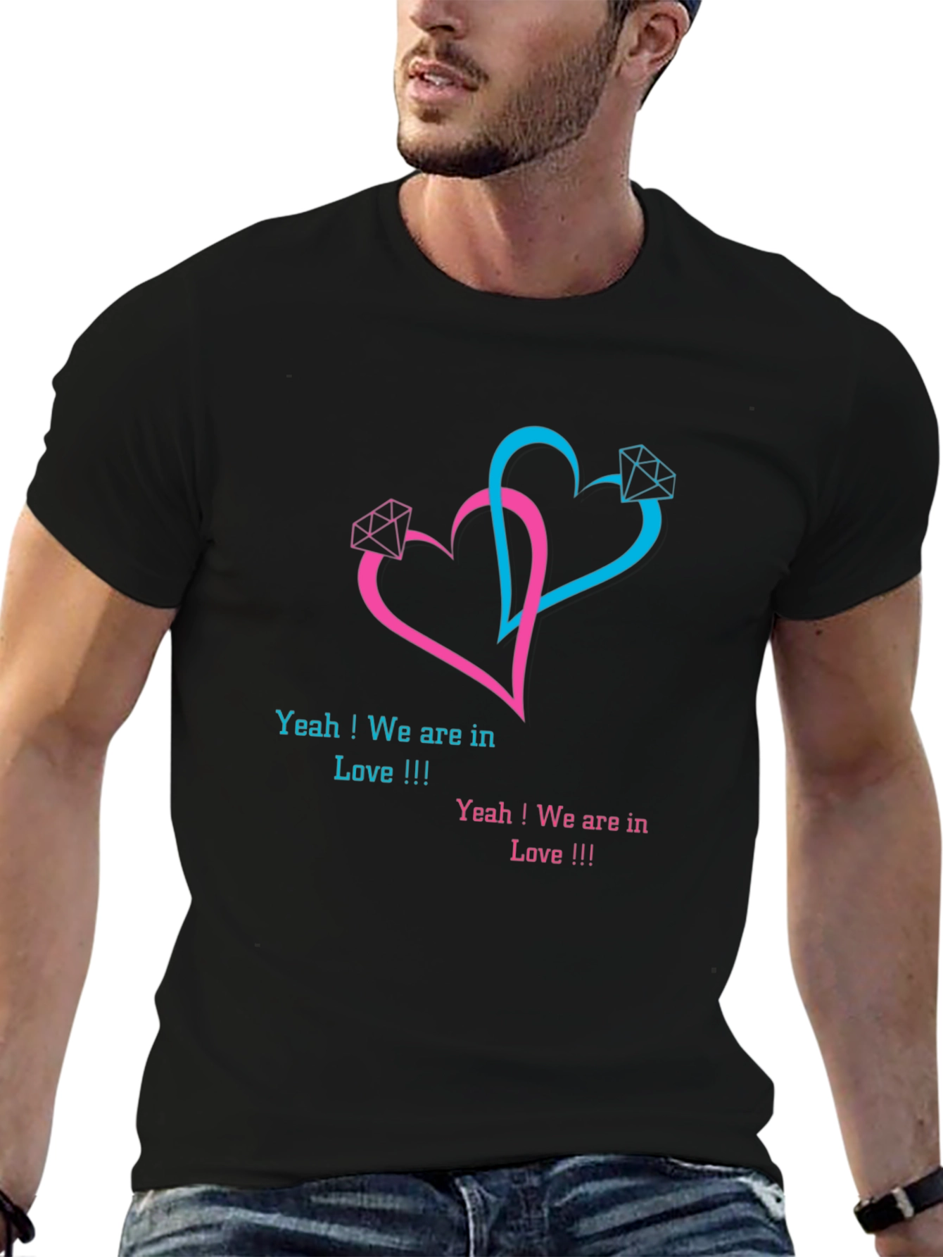 Black Love Hearts T-Shirt - Stylish Graphic Tee view 6