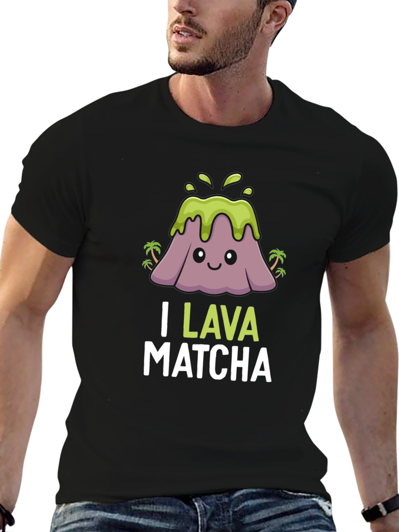 Black I Lava Matcha T-Shirt - Cute Kawaii Volcano Tee view 6