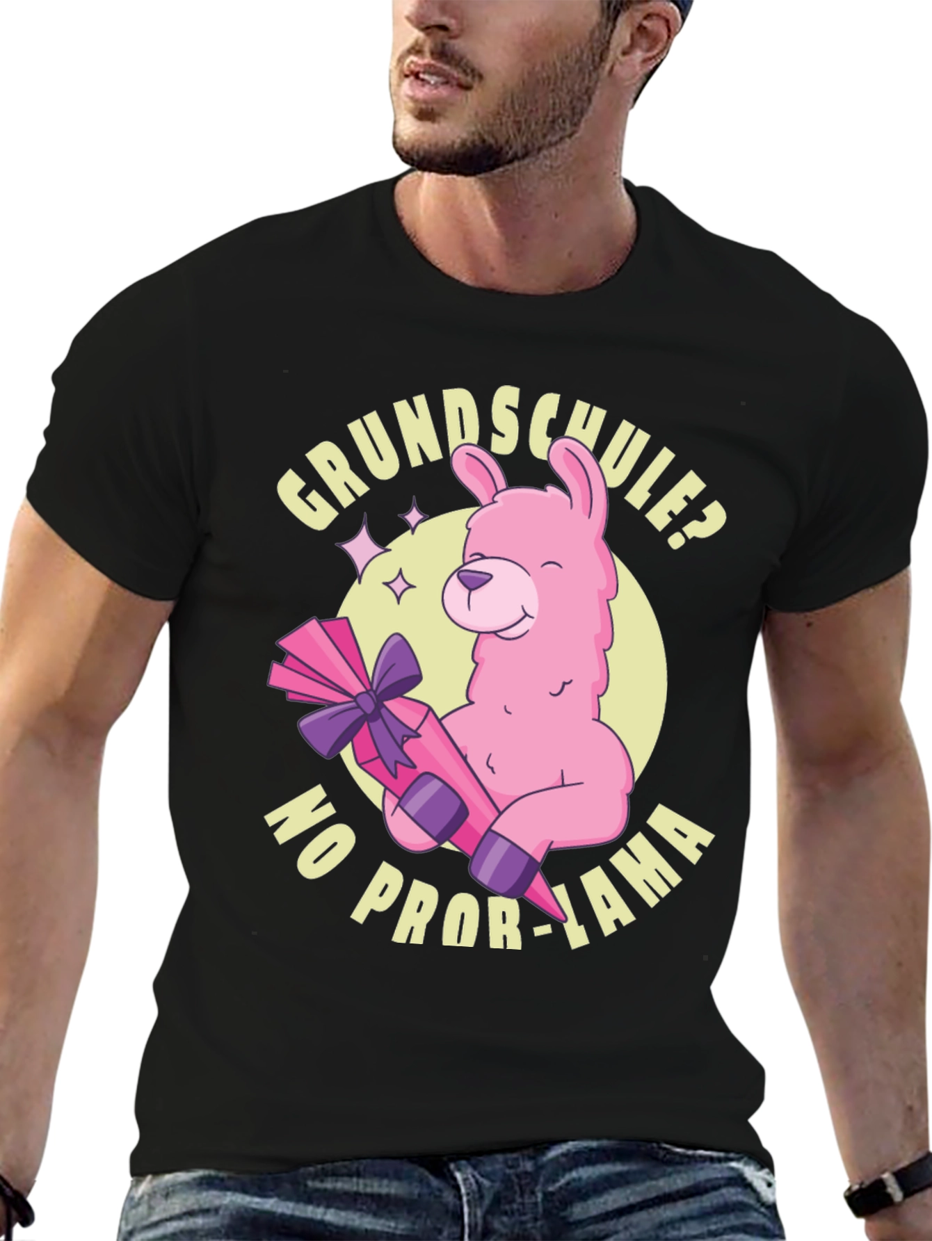 Black Grundschule? No Prob-Lama Graphic T-Shirt view 6