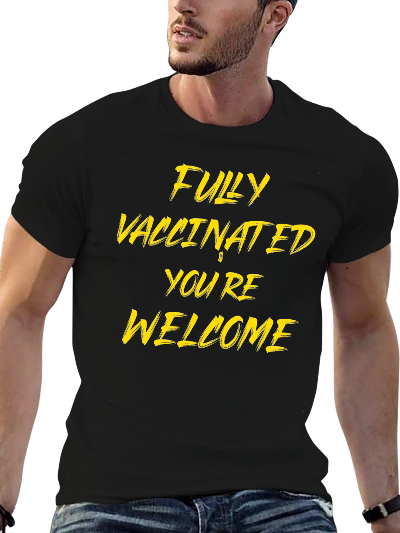 Black Fully Vaccinated Graphic Tee - You're Welcome Shirt view 6