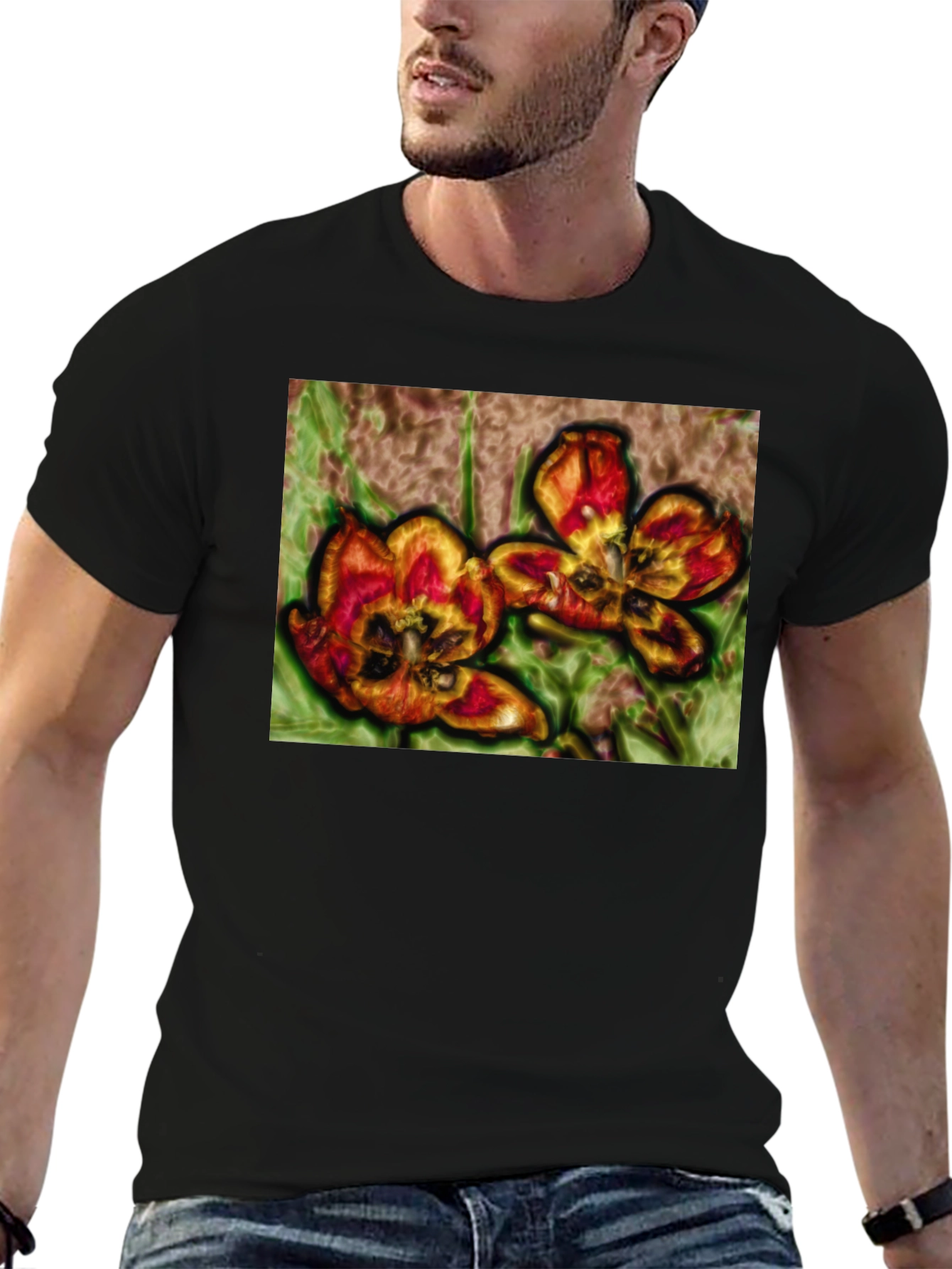 Floral Graphic Print T-Shirt - 6