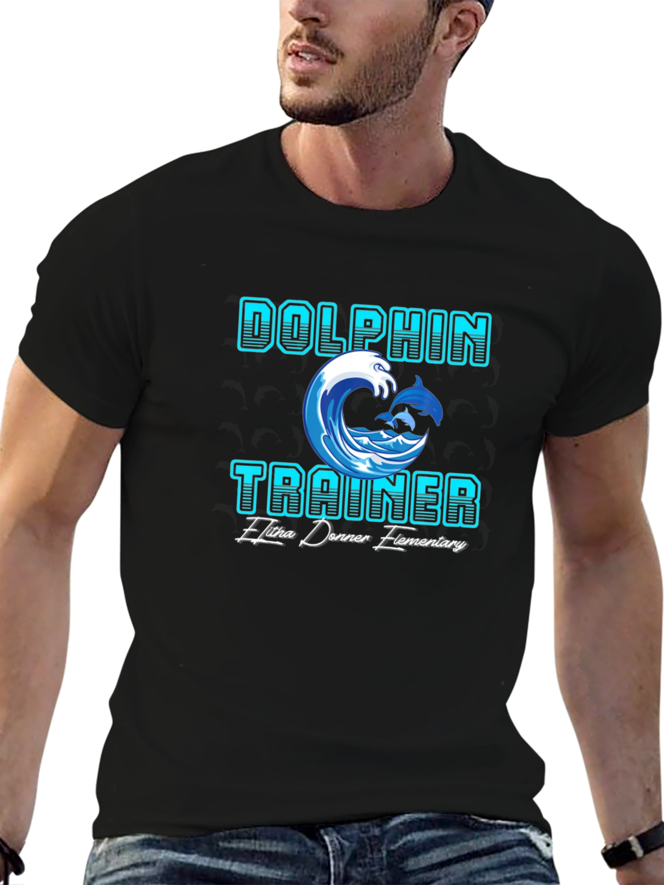 Black Dolphin Trainer T-Shirt - Elitha Donner Elementary view 6
