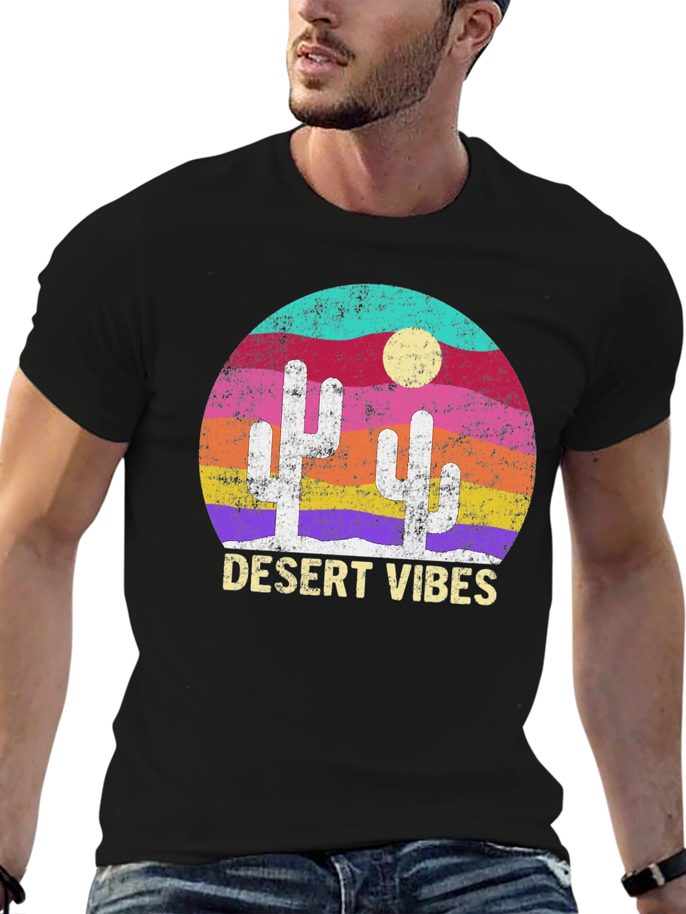 Black Desert Vibes Graphic Tee - Stylish Men's T-Shirt view 6