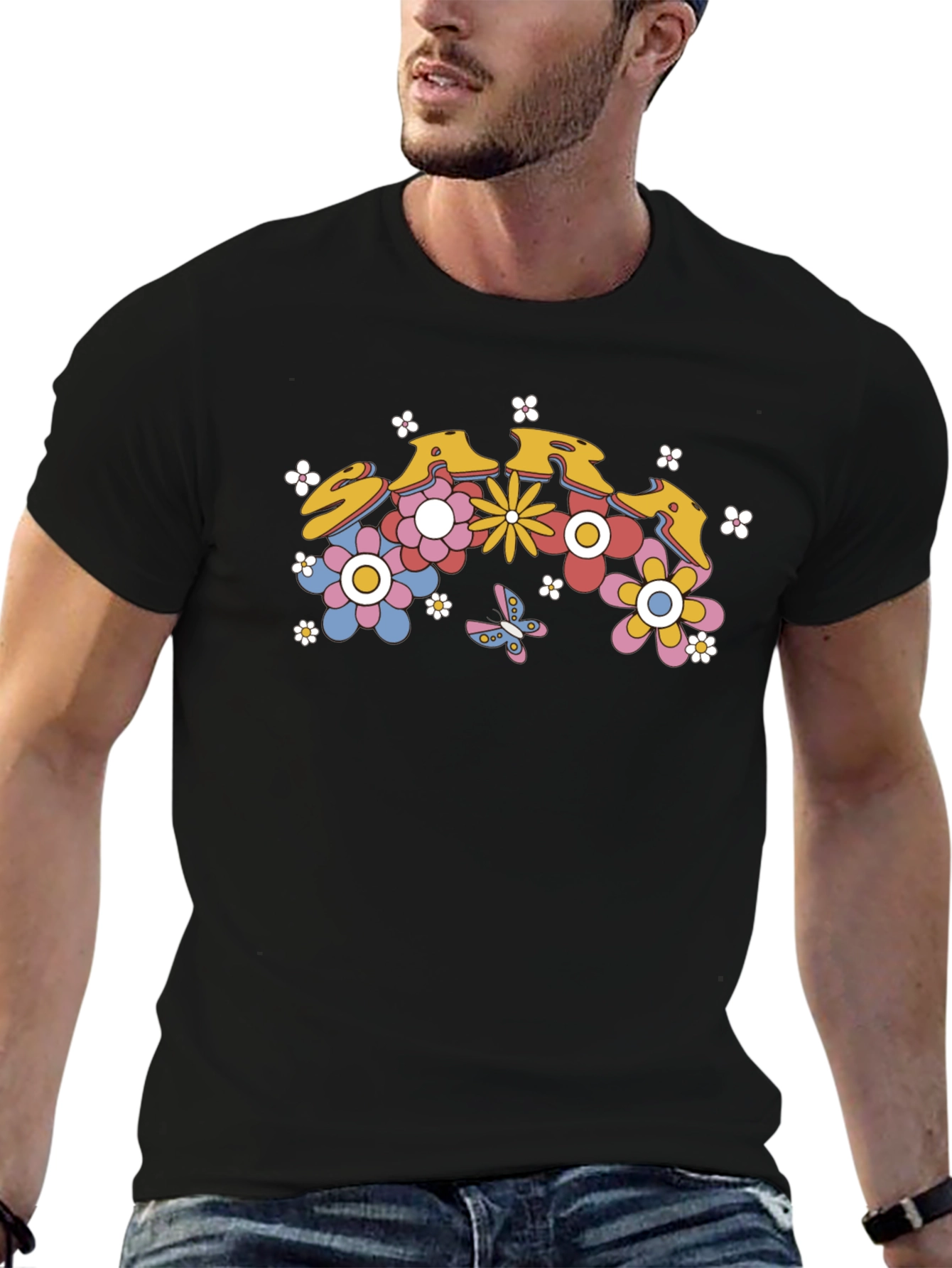 Floral Retro T-Shirt - Groovy Flower Power Design - 6