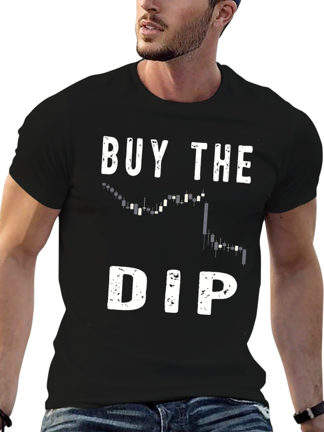 Black Buy the Dip T-Shirt - Trader Crypto Gift view 6
