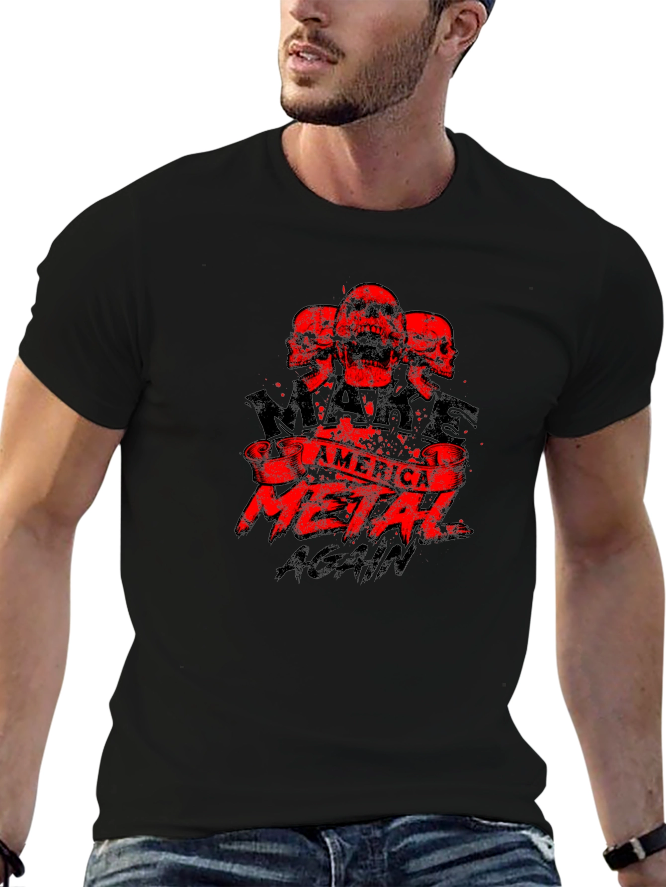 Black Make America Metal Again Graphic Tee view 6