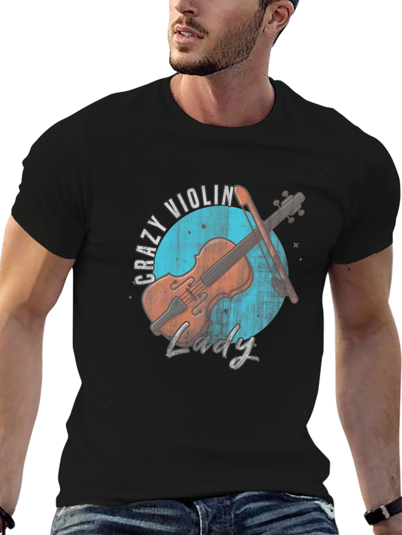 Crazy Violin Lady Graphic Tee - 6