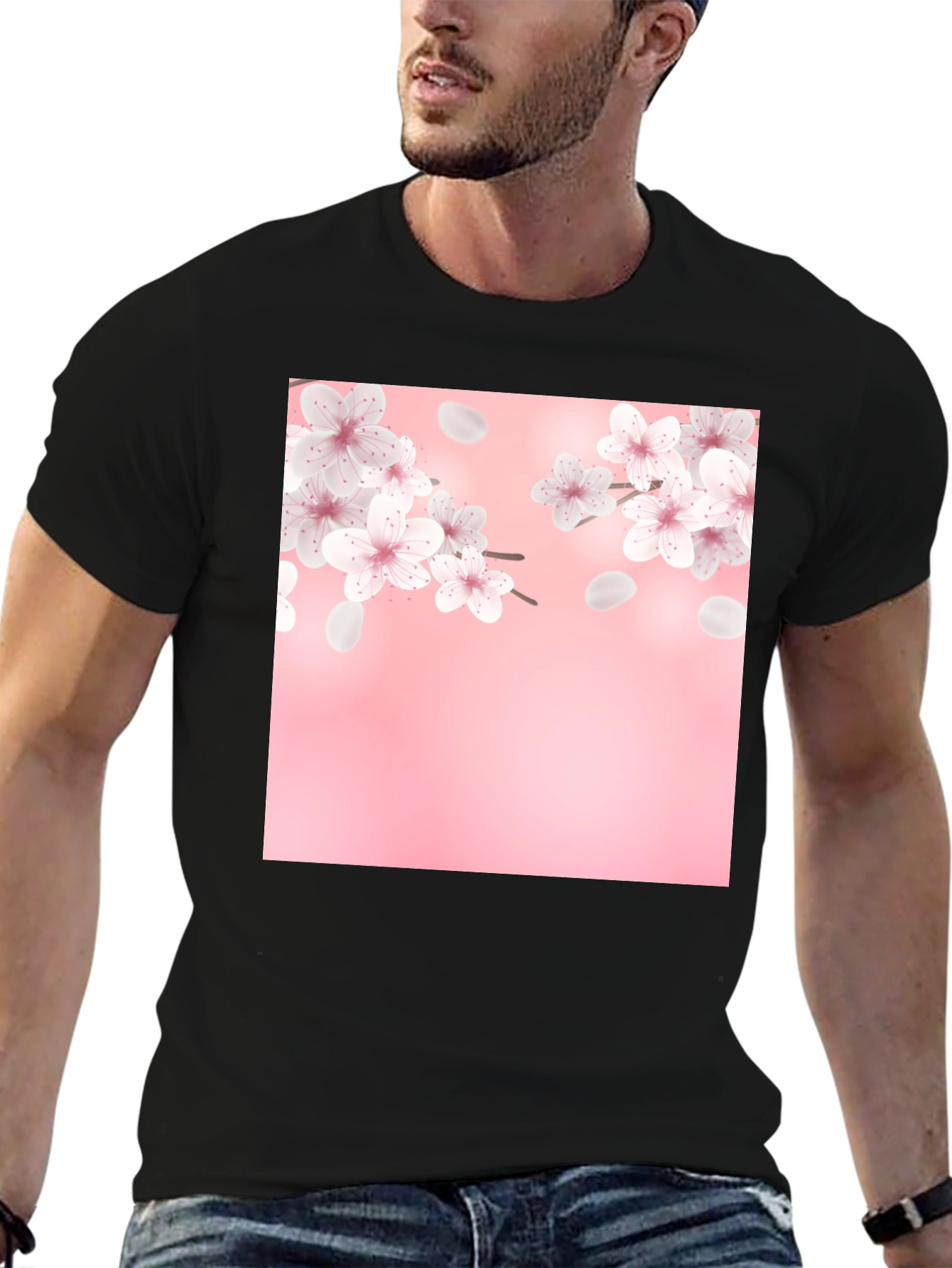 Black Cherry Blossom T-Shirt - Black view 6