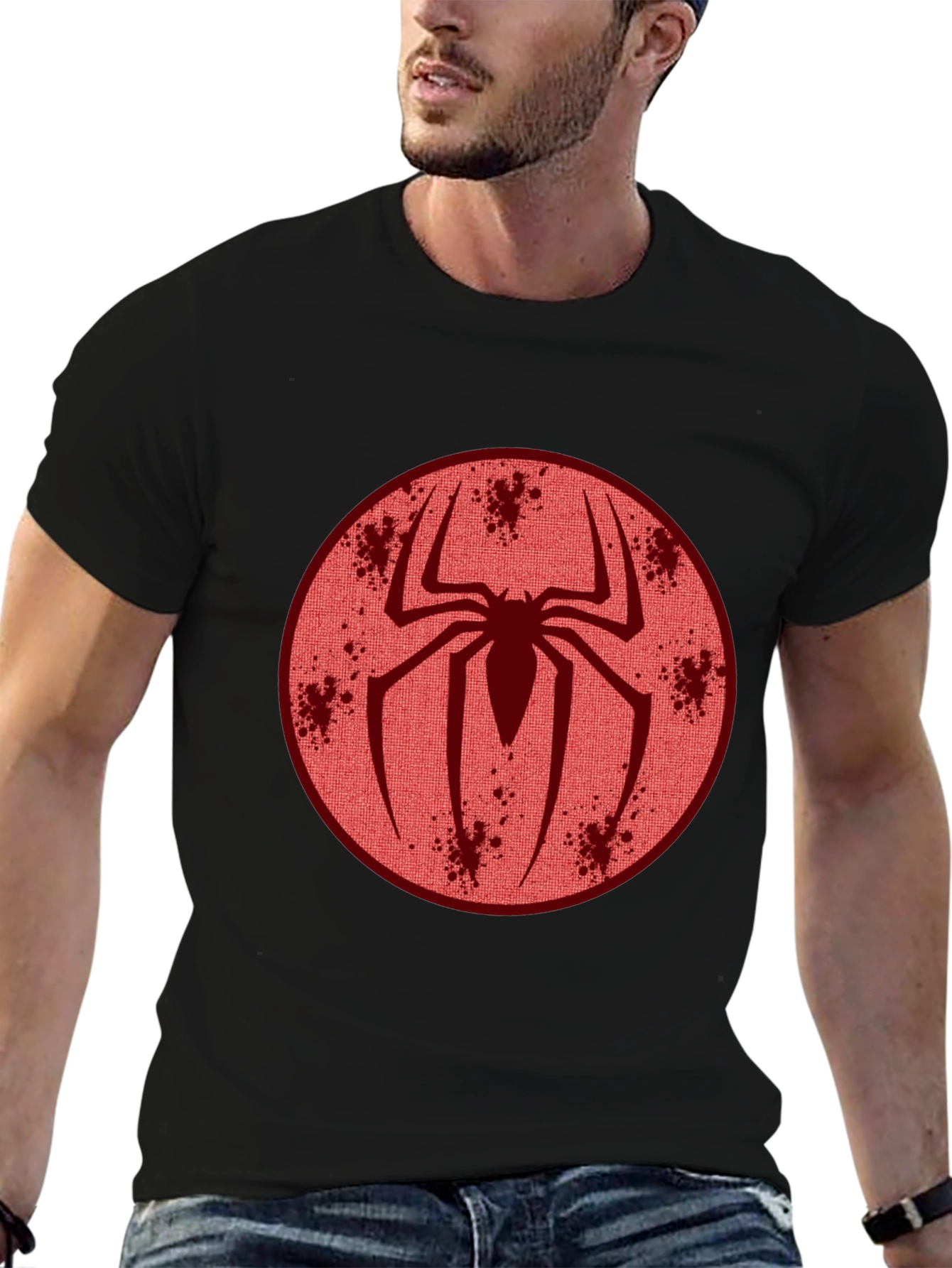 Black Spider Emblem Graphic Tee - Soft Cotton Comfort view 6
