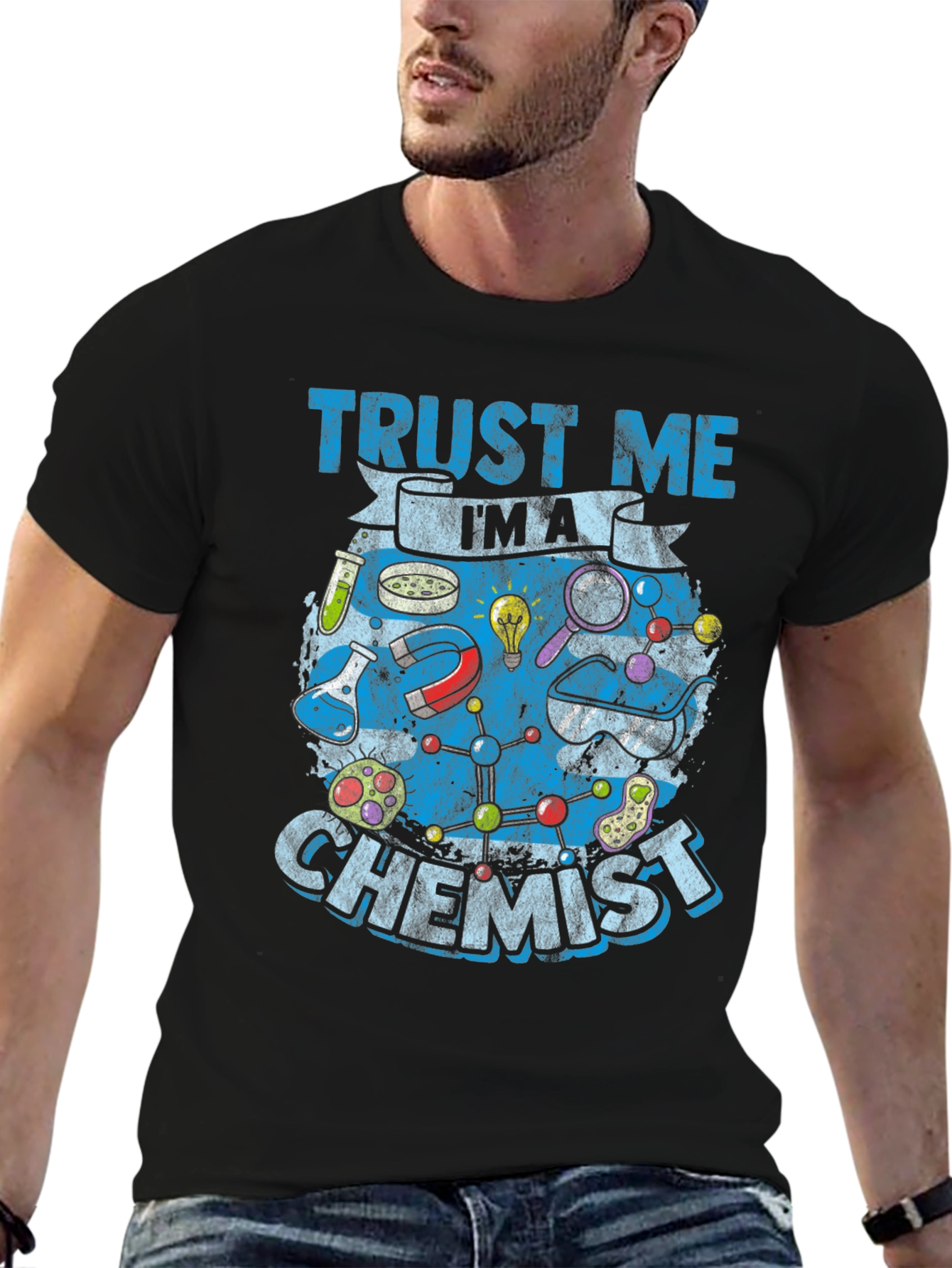 Black Trust Me I'm A Chemist T-Shirt view 6