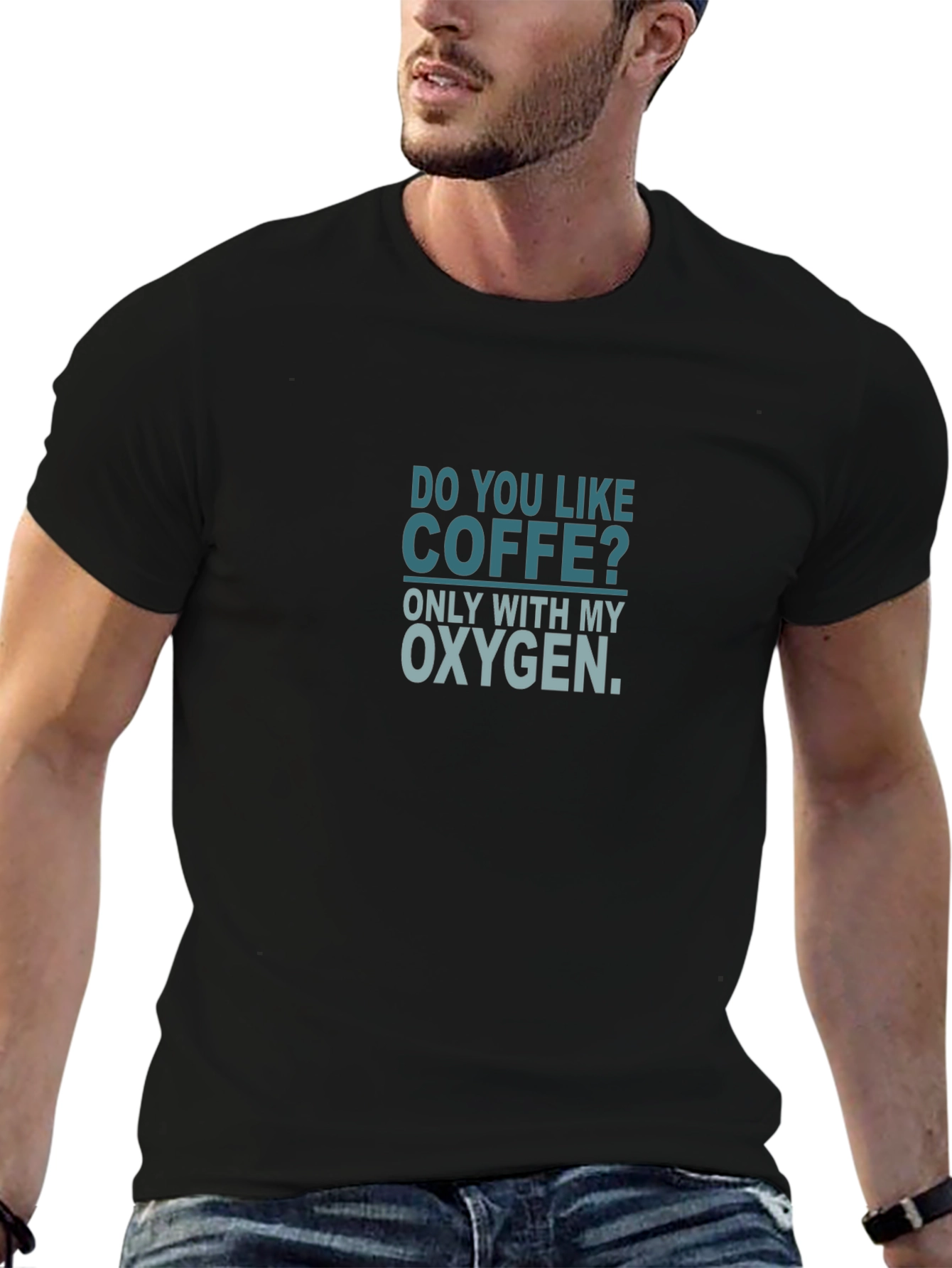 Black Coffee Lover Black T-Shirt - Oxygen Humor view 6