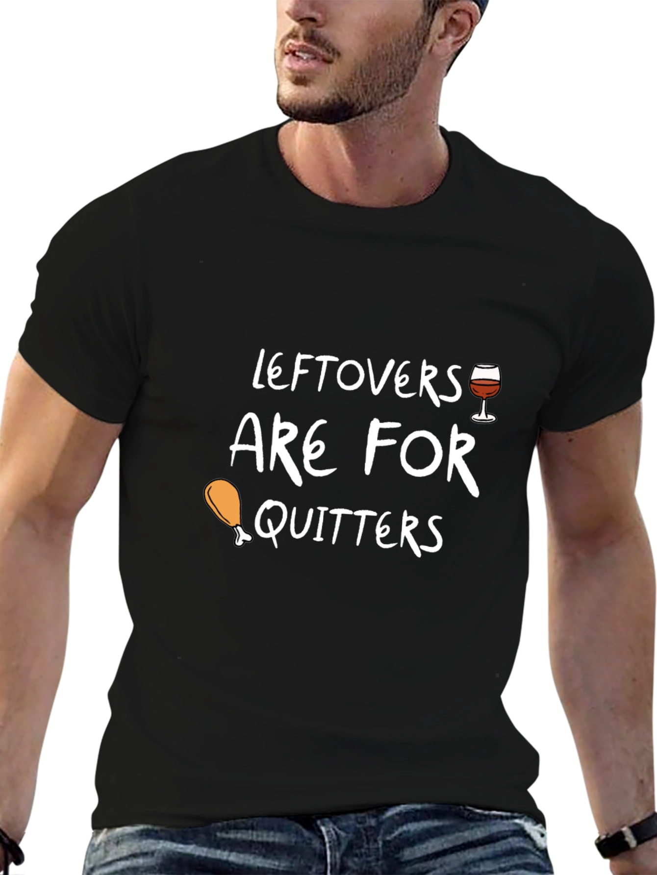 Black Leftovers are for Quitters Graphic Tee view 6
