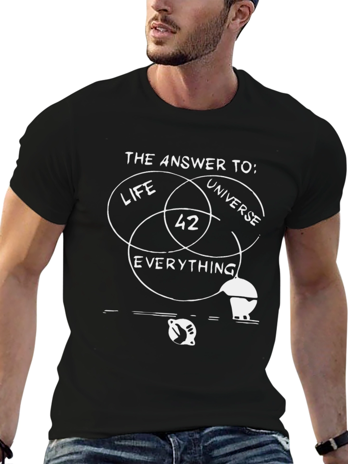 Answer to Life Universe Everything 42 Black T-Shirt - 6