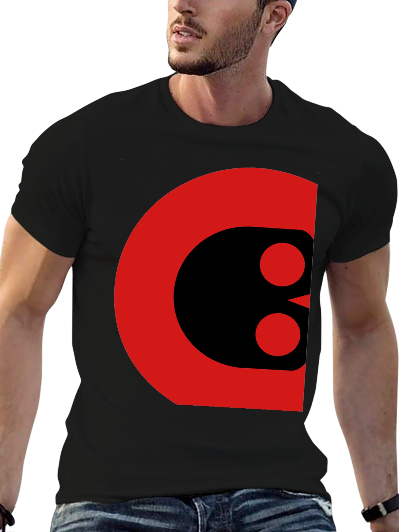 Black Bold Graphic Tee - Abstract Red and Black Design view 6