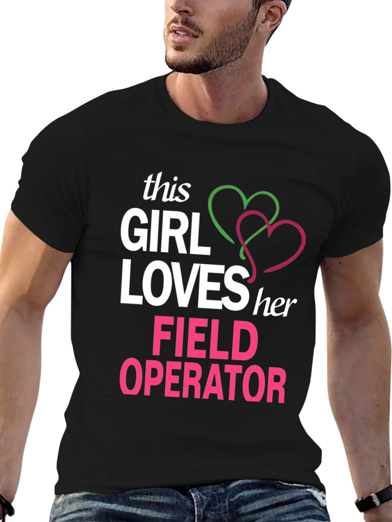 Black This Girl Loves Her Field Operator T-Shirt view 6