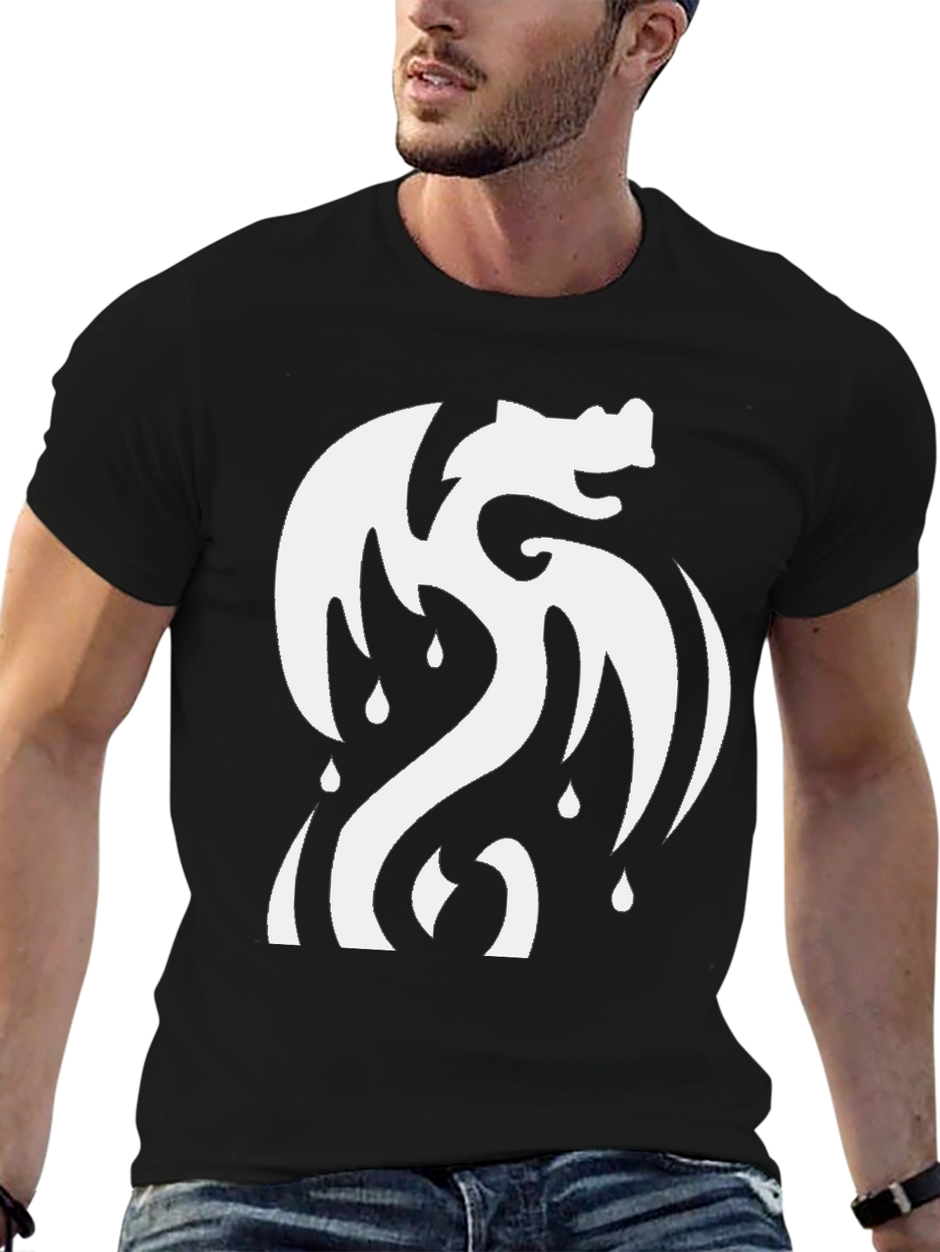 Black Dragon T-Shirt - Black Graphic Tee view 6