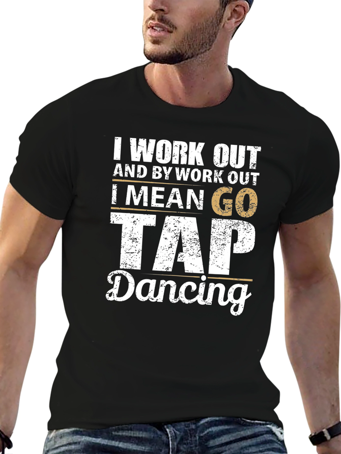 Black Tap Dancing Workout T-Shirt - Funny Dance Tee view 6