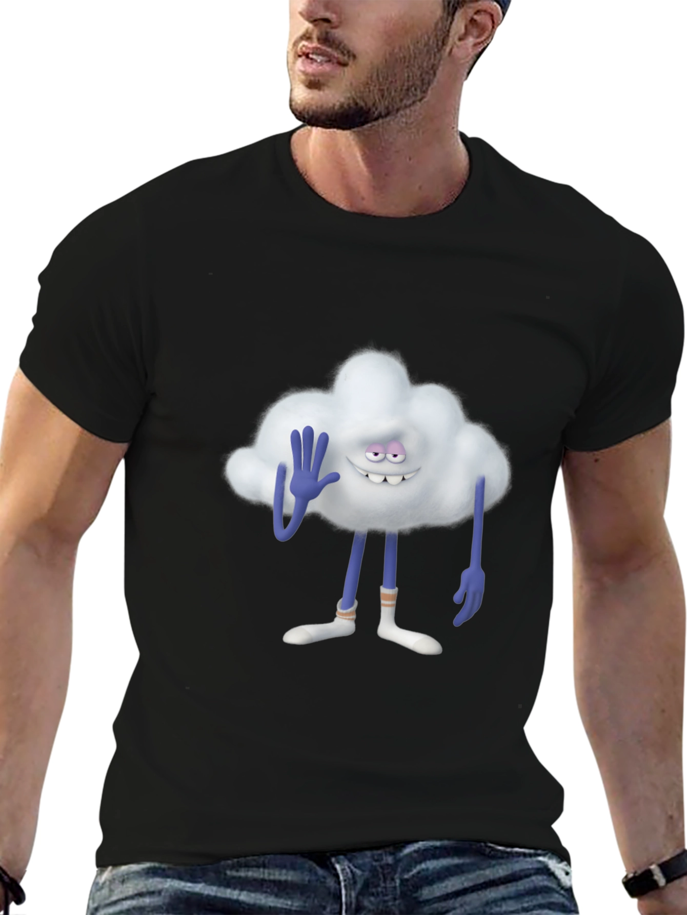 Black Cloud Guy Black T-Shirt view 6
