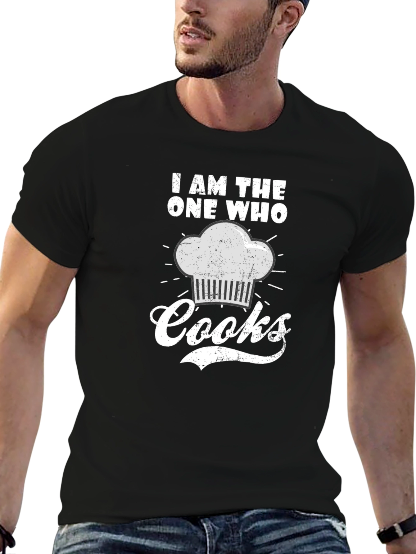 Black I AM THE ONE WHO Cooks Graphic Tee view 6