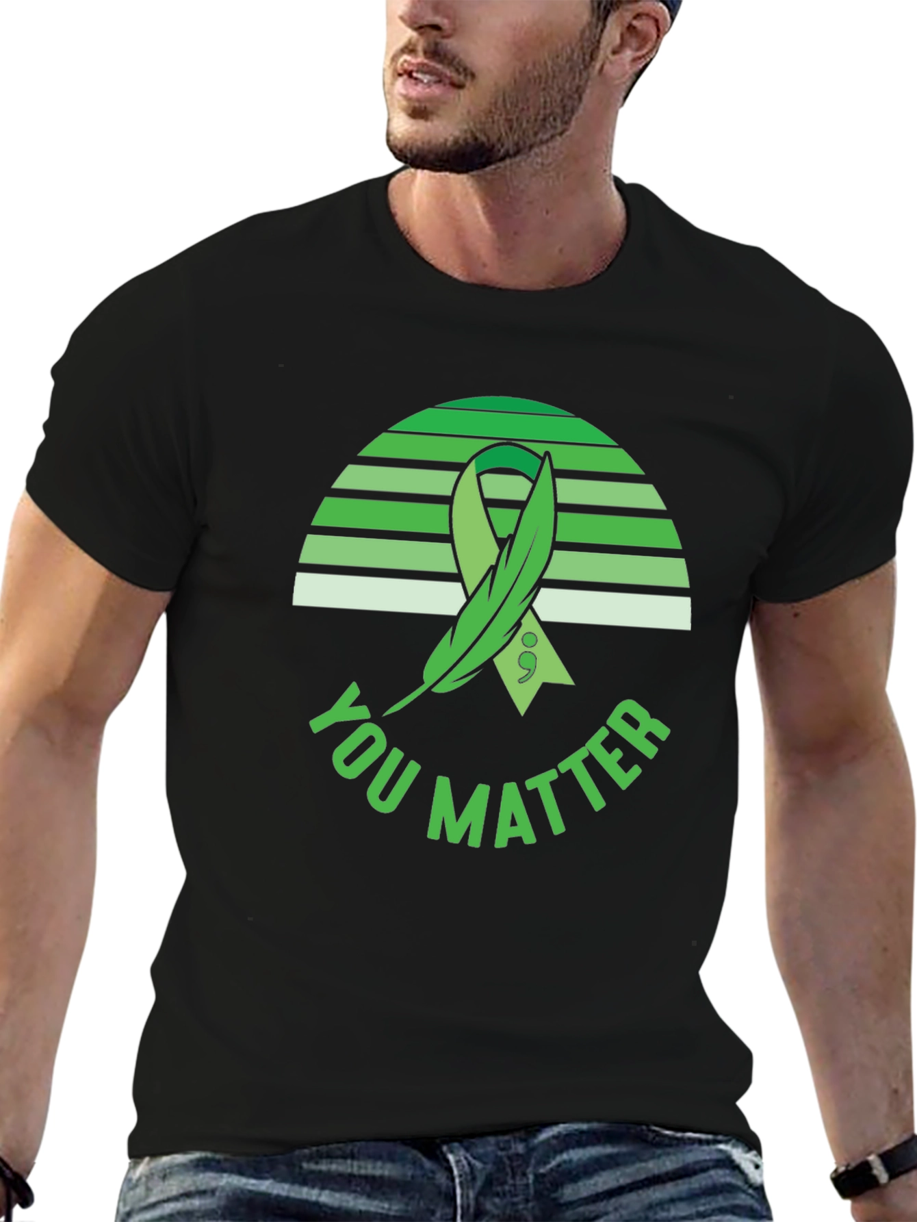 Black You Matter T-Shirt: Mental Health Awareness view 6