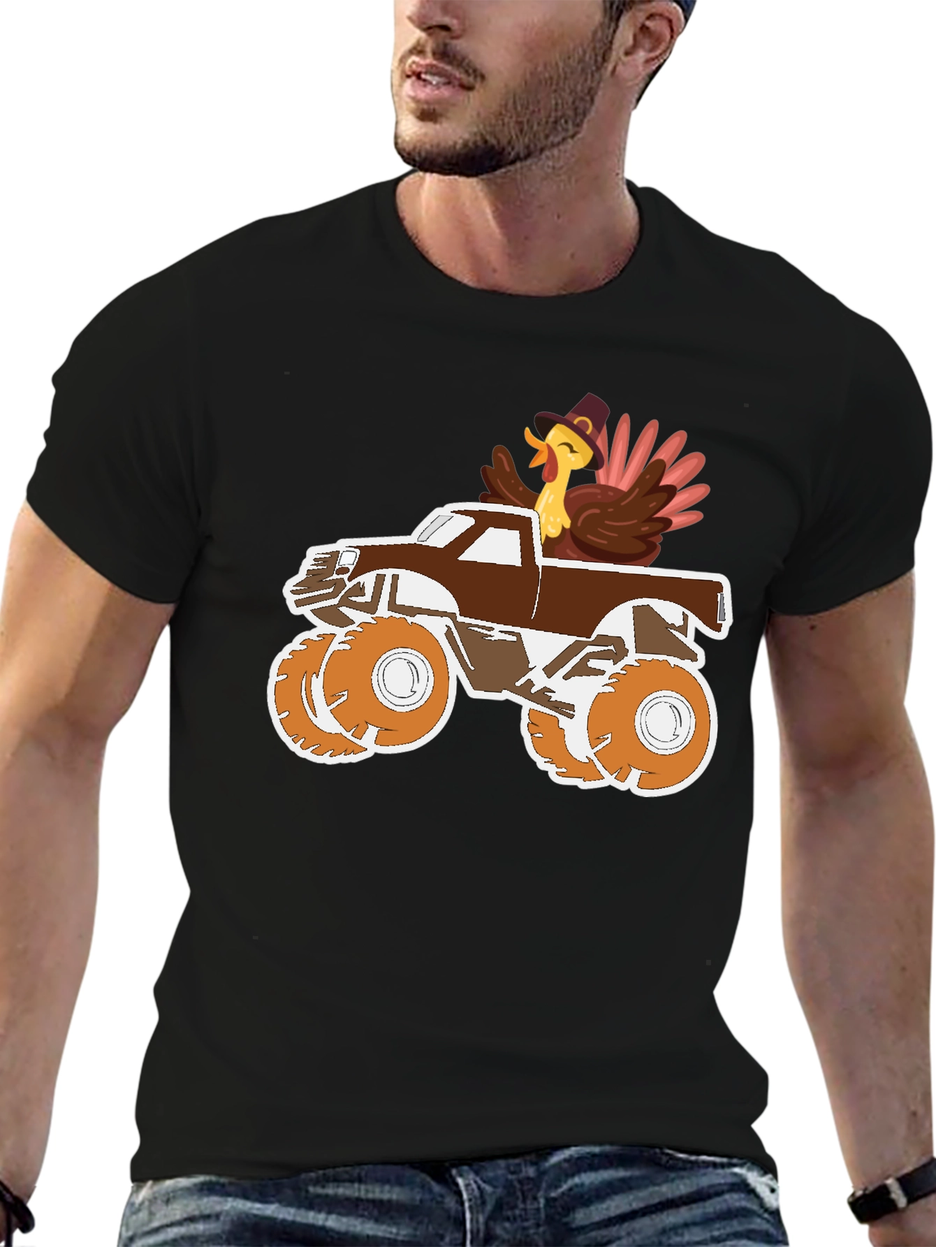 Black Turkey Monster Truck Graphic Tee view 6