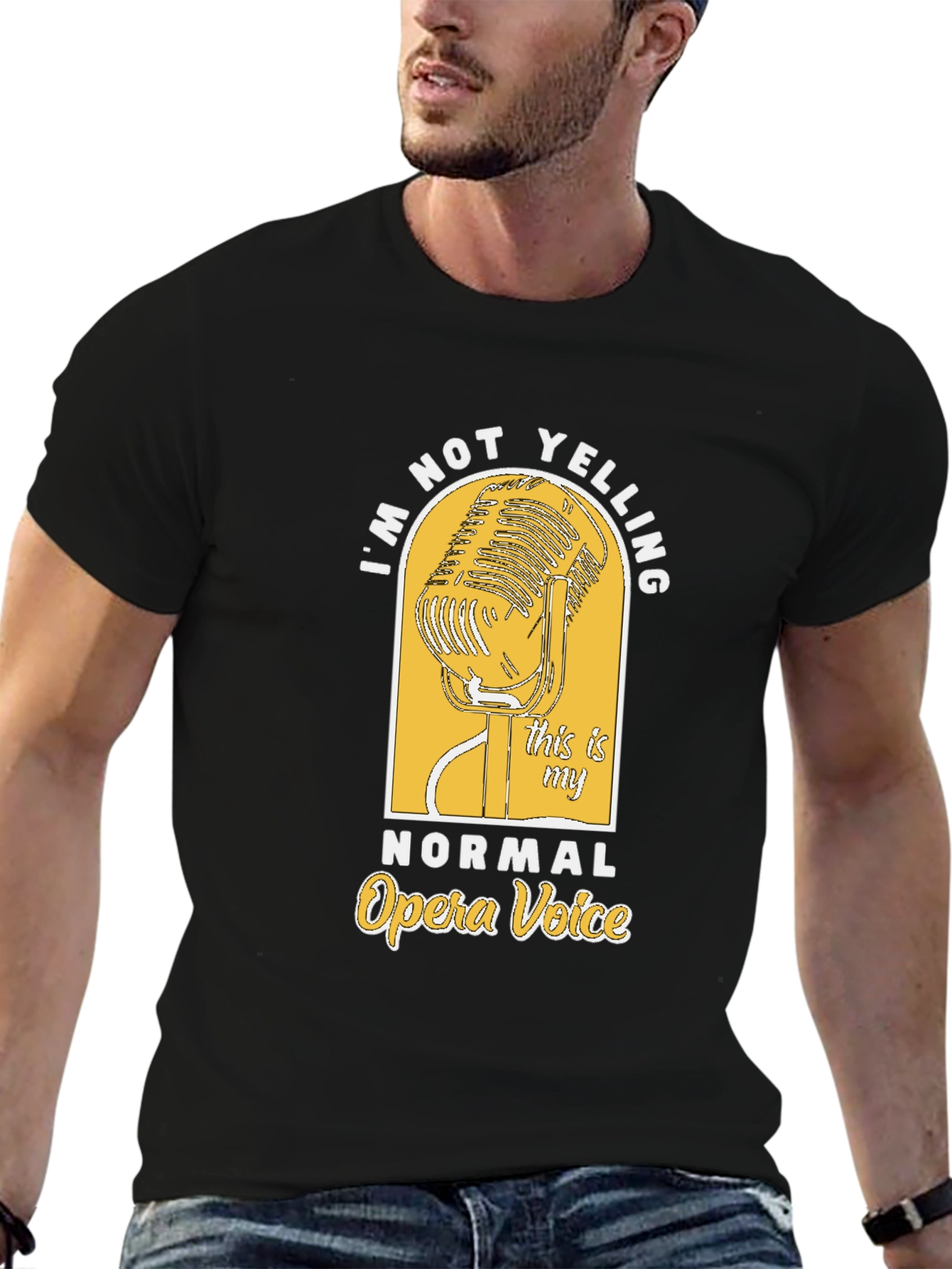 Black Opera Voice Graphic Tee - Black Cotton T-Shirt view 6