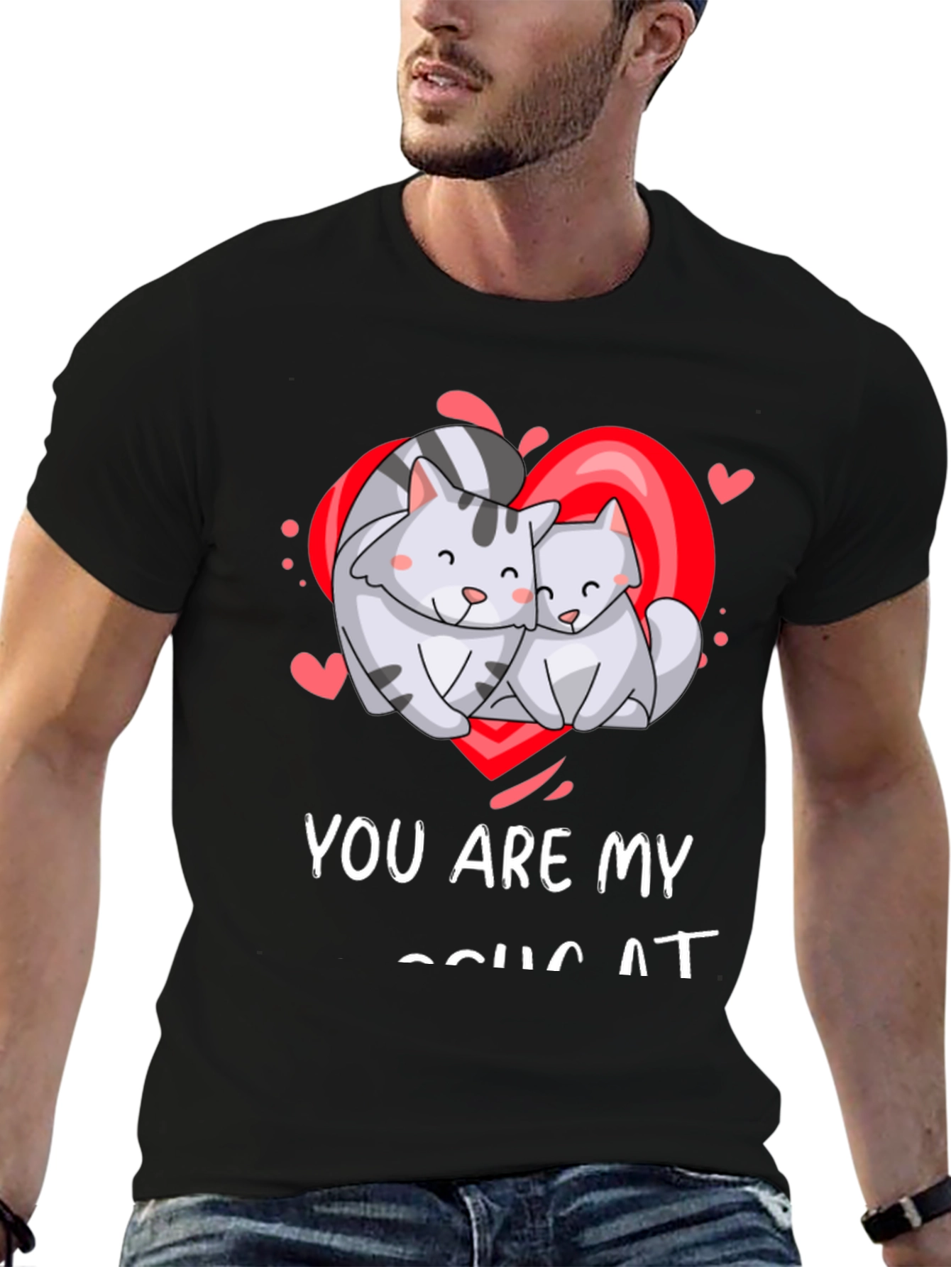 Black You Are My Soul Cat T-Shirt, Valentine's Day view 6