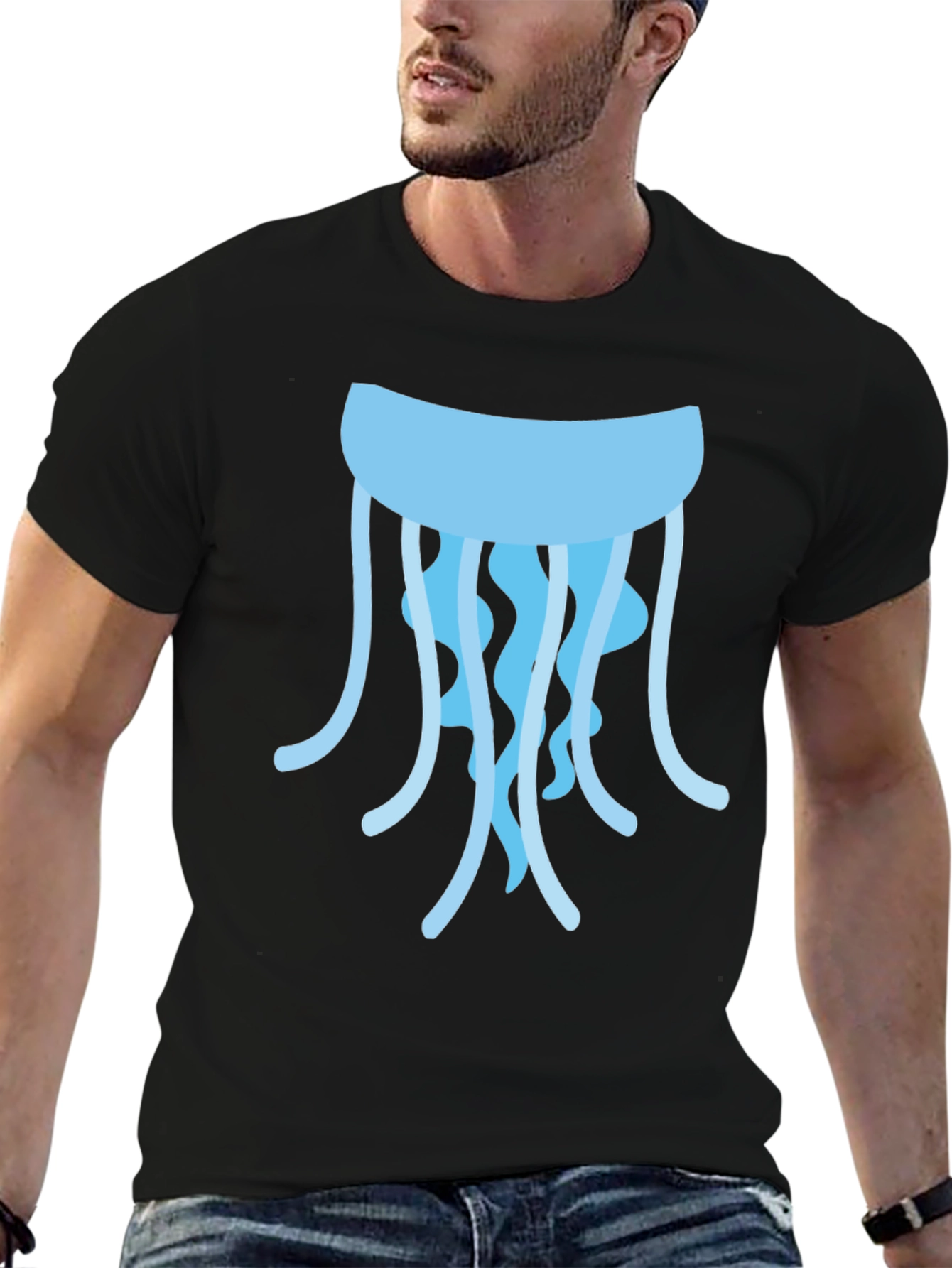 Black Jellyfish Graphic T-Shirt - Casual Style view 6
