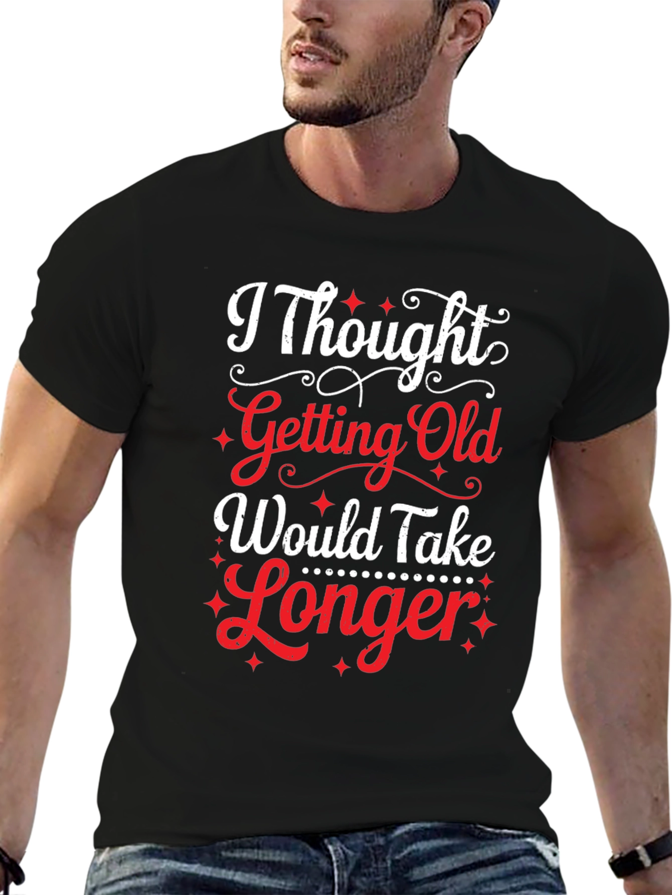 Black Funny "Getting Old" Graphic Tee view 6